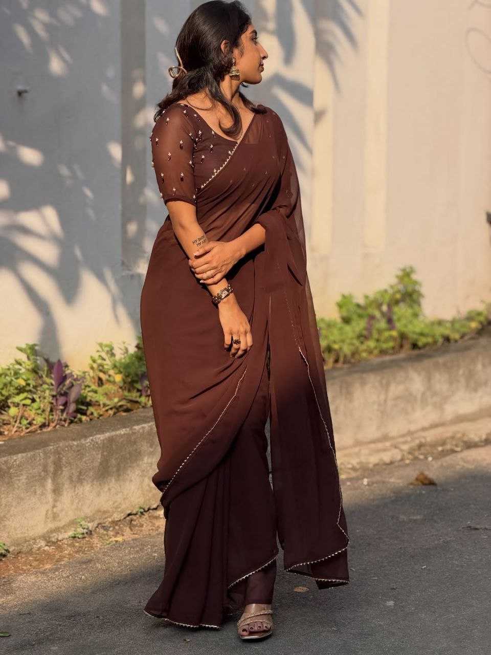 Ynf Georgette KESH554 RASS Sarees Wholesale Party Wear Sarees Georgette Sarees Embroidered Sarees Manufacturer- Kapda Export