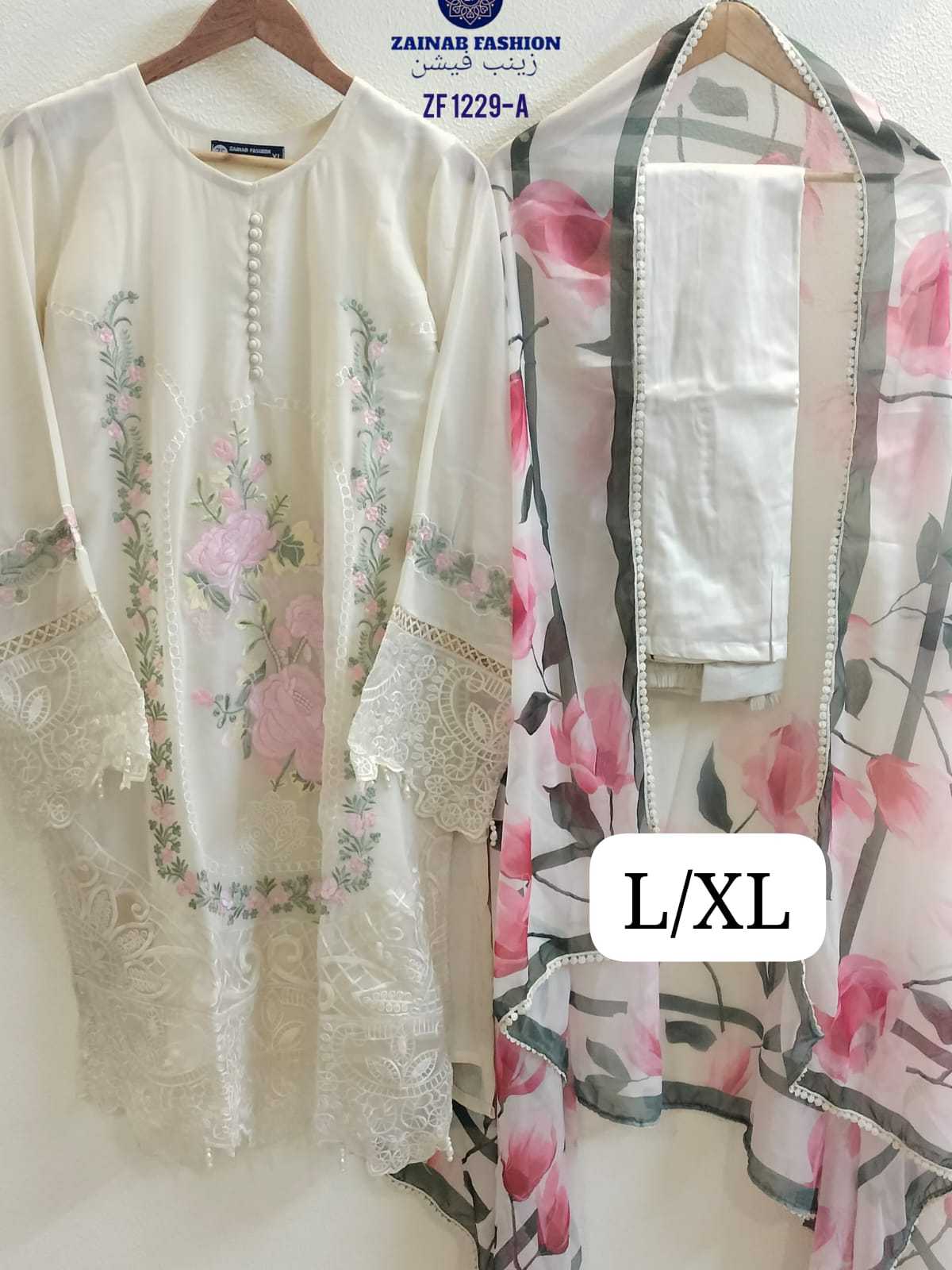 Ynf Georgette KESH557 ZAINAB 1229 Kurti Wholesale Designer Kurtis Georgette Kurti Embroidered Kurtis Manufacturer- Kapda Export