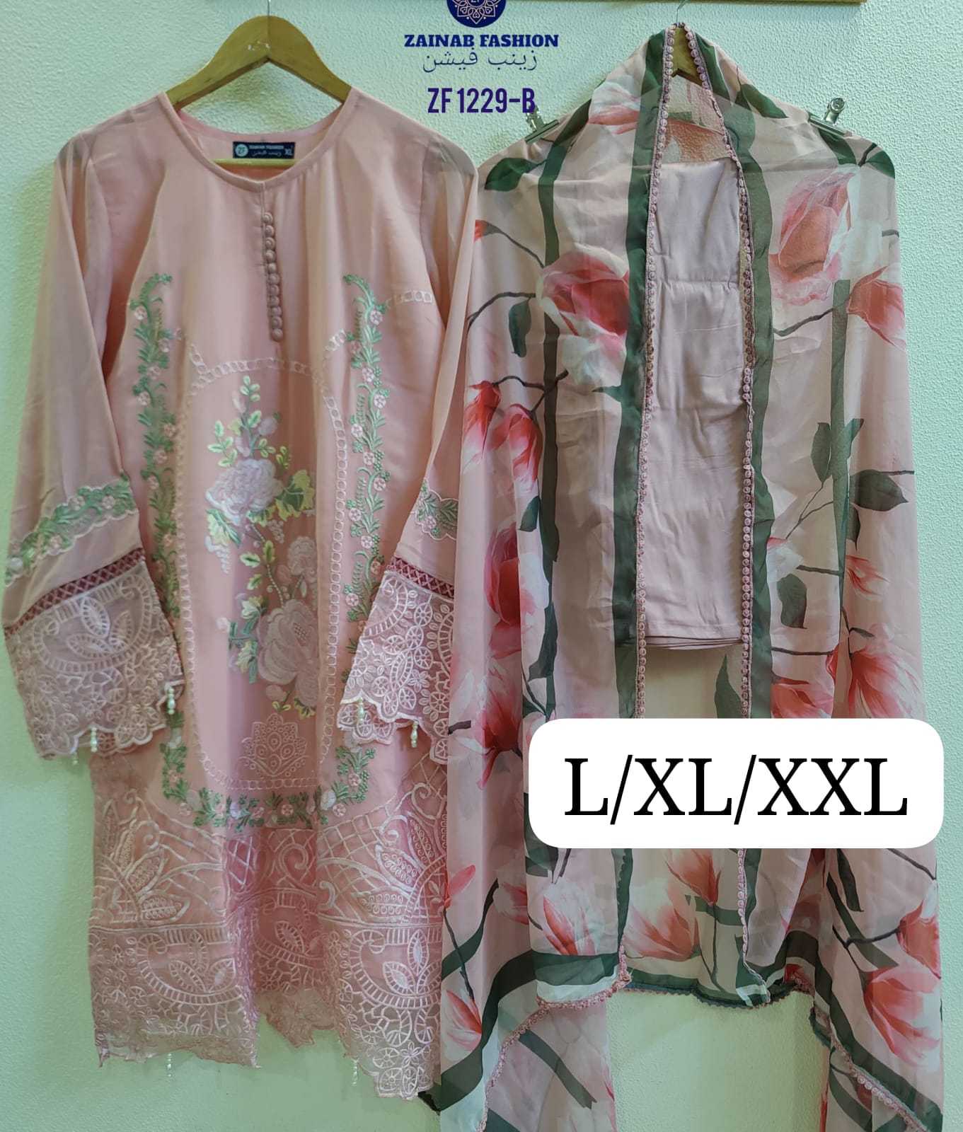 Ynf Georgette KESH557 ZAINAB 1229 Kurti Wholesale Designer Kurtis Georgette Kurti Embroidered Kurtis Manufacturer- Kapda Export