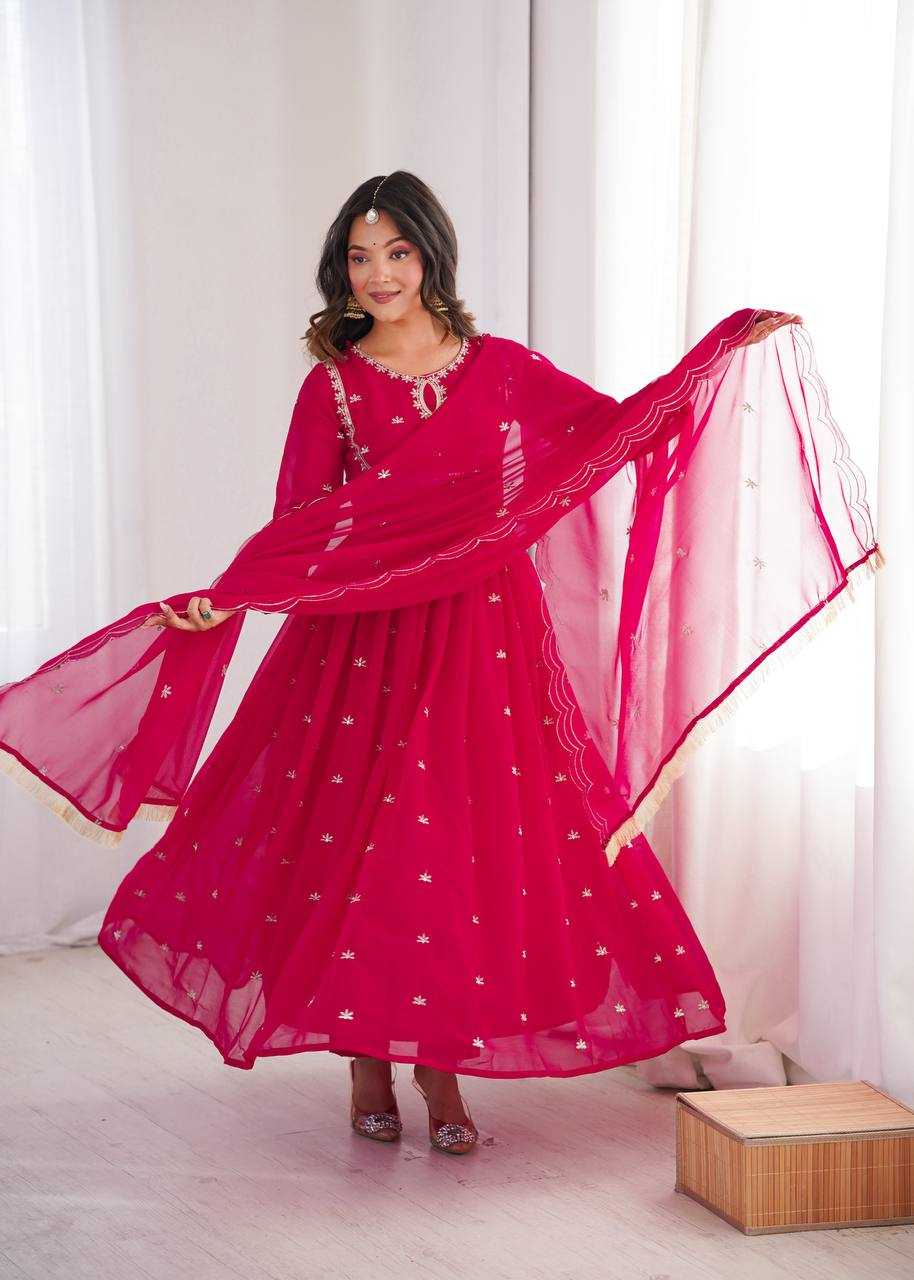 Ynf Georgette KESH617 41 Gowns Wholesale Embroidery Gowns Georgette Gown Sequin Gowns Manufacturer- Kapda Export