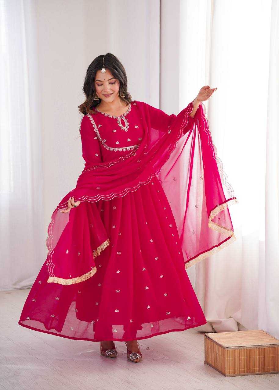 Ynf Georgette KESH617 41 Gowns Wholesale Embroidery Gowns Georgette Gown Sequin Gowns Manufacturer- Kapda Export