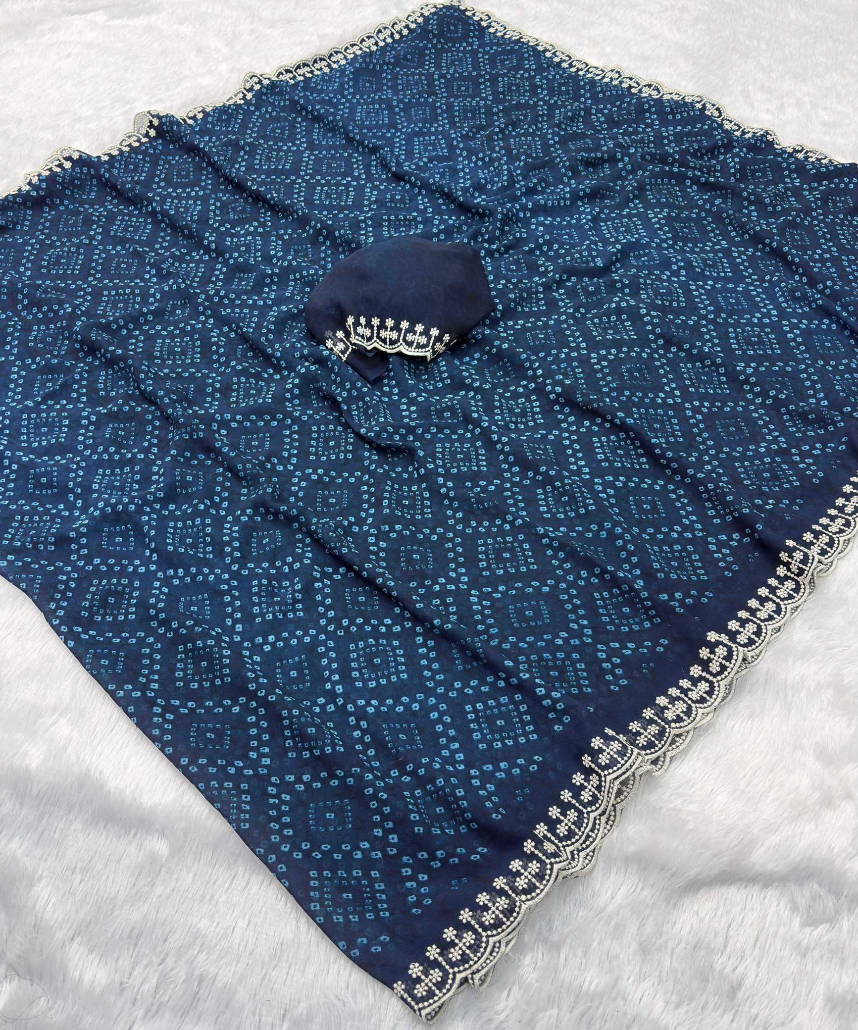 Ynf Georgette KESH649 Gulnaaz Sarees Wholesale Printed Sarees Georgette Sarees Embroidered Sarees Manufacturer- Kapda Export