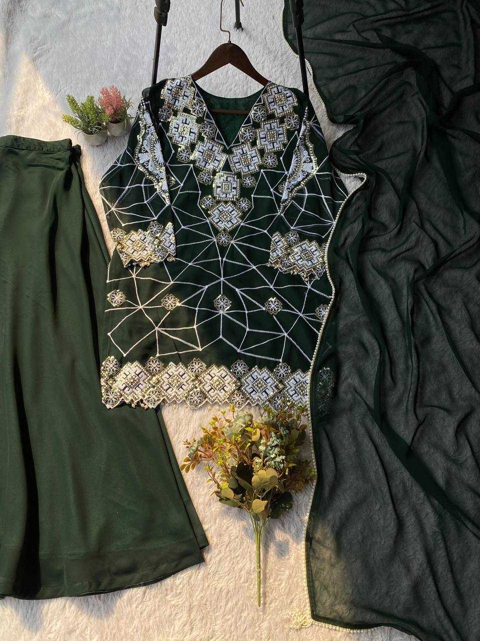 Ynf Georgette KESH678 2063 Suits & Dresses Wholesale Embroidery Suits Palazzo Suit Georgette Suit Manufacturer- Kapda Export