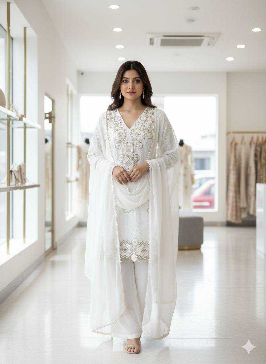 Ynf Georgette KESH678 2063 Suits & Dresses Wholesale Embroidery Suits Palazzo Suit Georgette Suit Manufacturer- Kapda Export