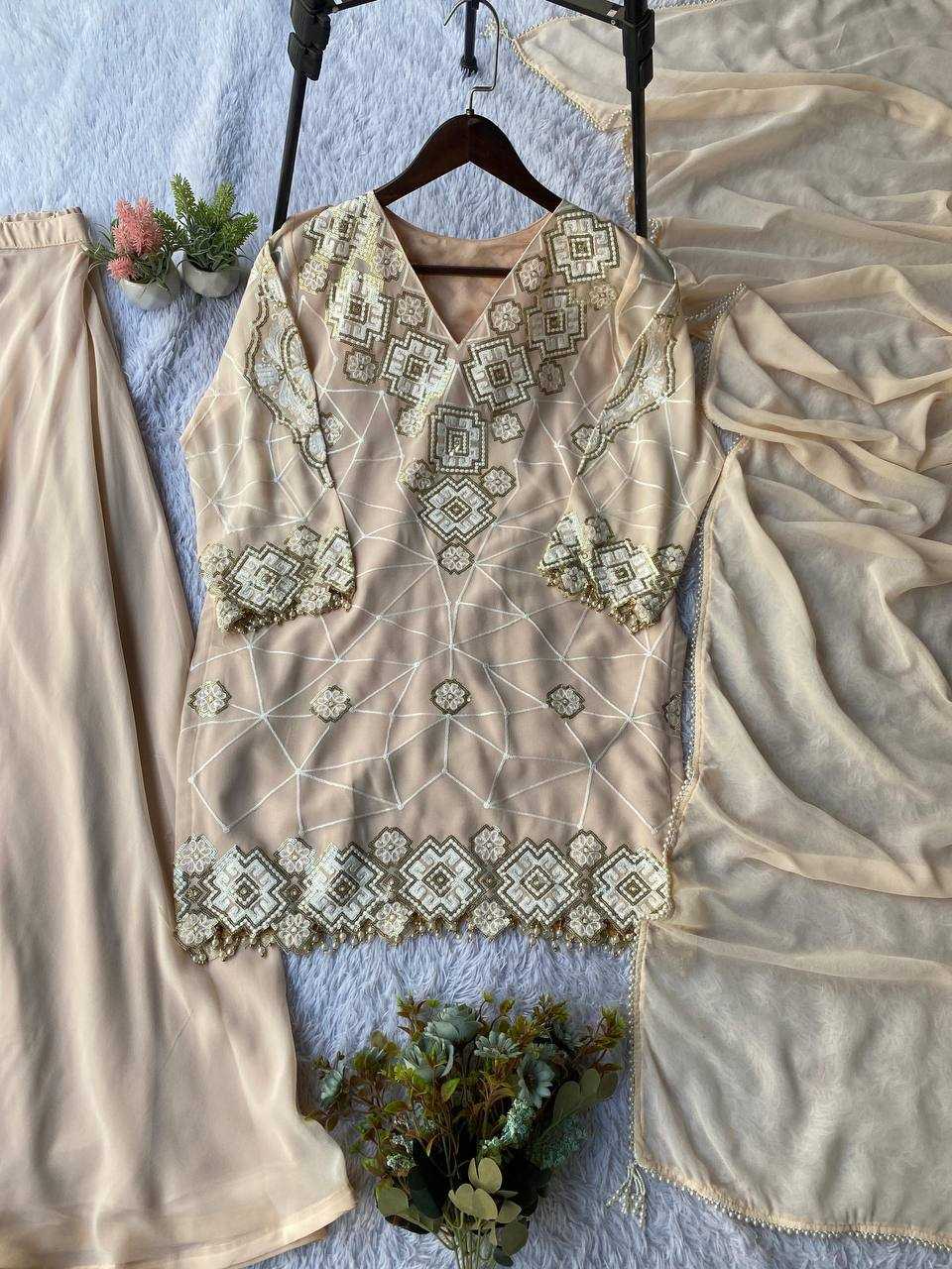 Ynf Georgette KESH678 2063 Suits & Dresses Wholesale Embroidery Suits Palazzo Suit Georgette Suit Manufacturer- Kapda Export