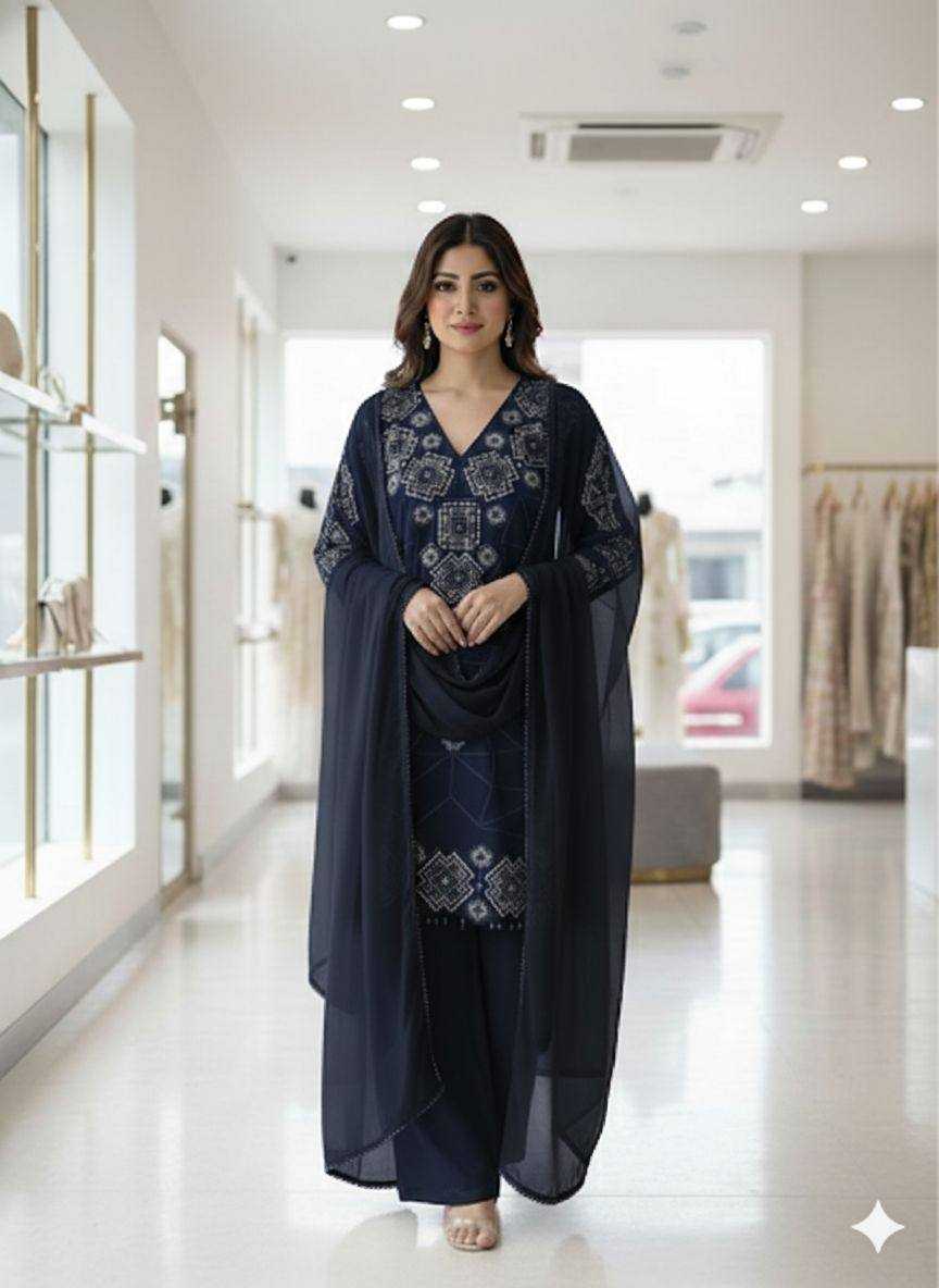 Ynf Georgette KESH678 2063 Suits & Dresses Wholesale Embroidery Suits Palazzo Suit Georgette Suit Manufacturer- Kapda Export