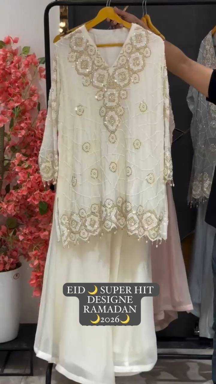 Ynf Georgette KESH678 2063 Suits & Dresses Wholesale Embroidery Suits Palazzo Suit Georgette Suit Manufacturer- Kapda Export