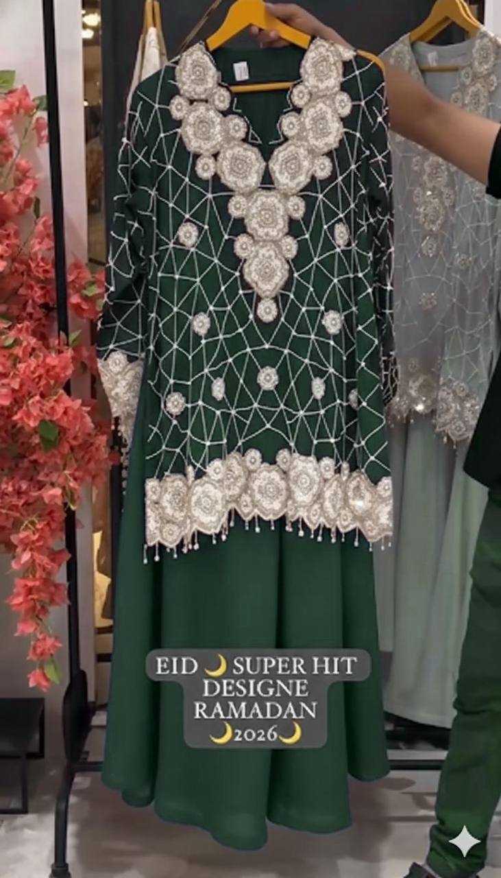Ynf Georgette KESH678 LG-2063 Suits & Dresses Islamic Clothing Wholesale Pakistani Suits Embroidery Suits Palazzo Suit Manufacturer- Kapda Export