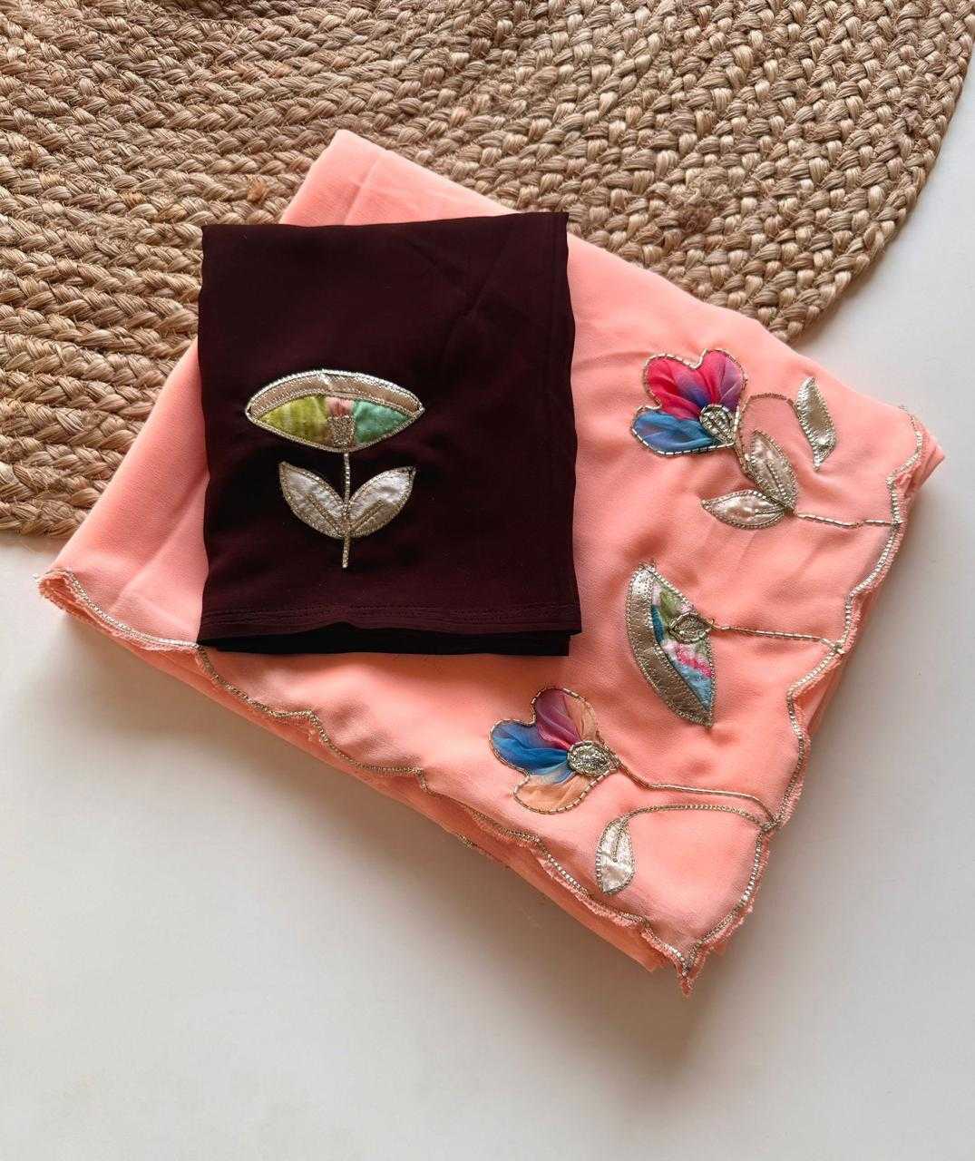 Ynf Georgette KESH681 105 Sarees Festive Collections Wholesale Georgette Sarees Floral Sarees Cutwork Saree Manufacturer- Kapda Export