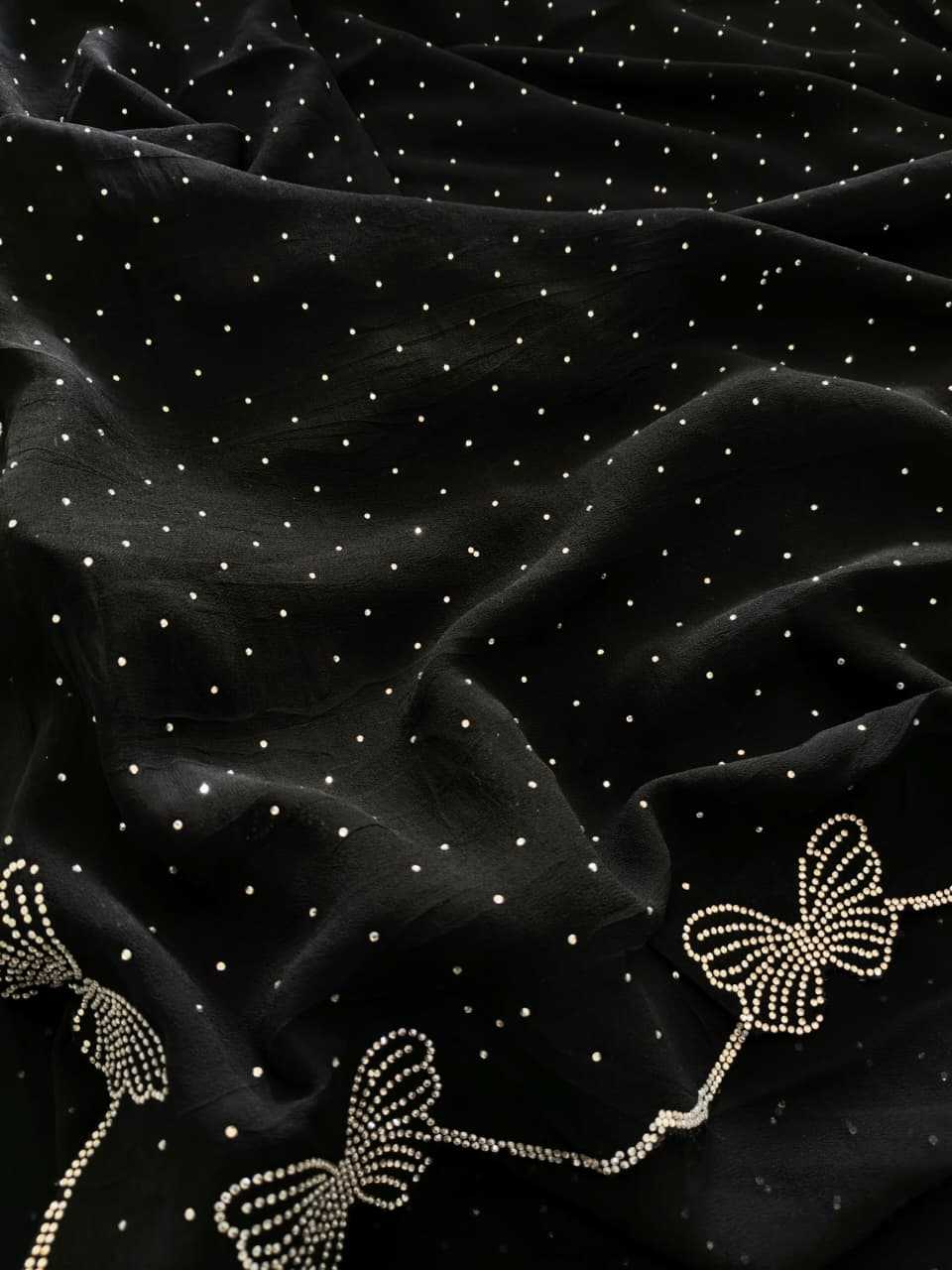 Ynf Georgette KESH682 Ajmila Sarees Wholesale Designer Sarees Georgette Sarees Black Sarees Manufacturer- Kapda Export