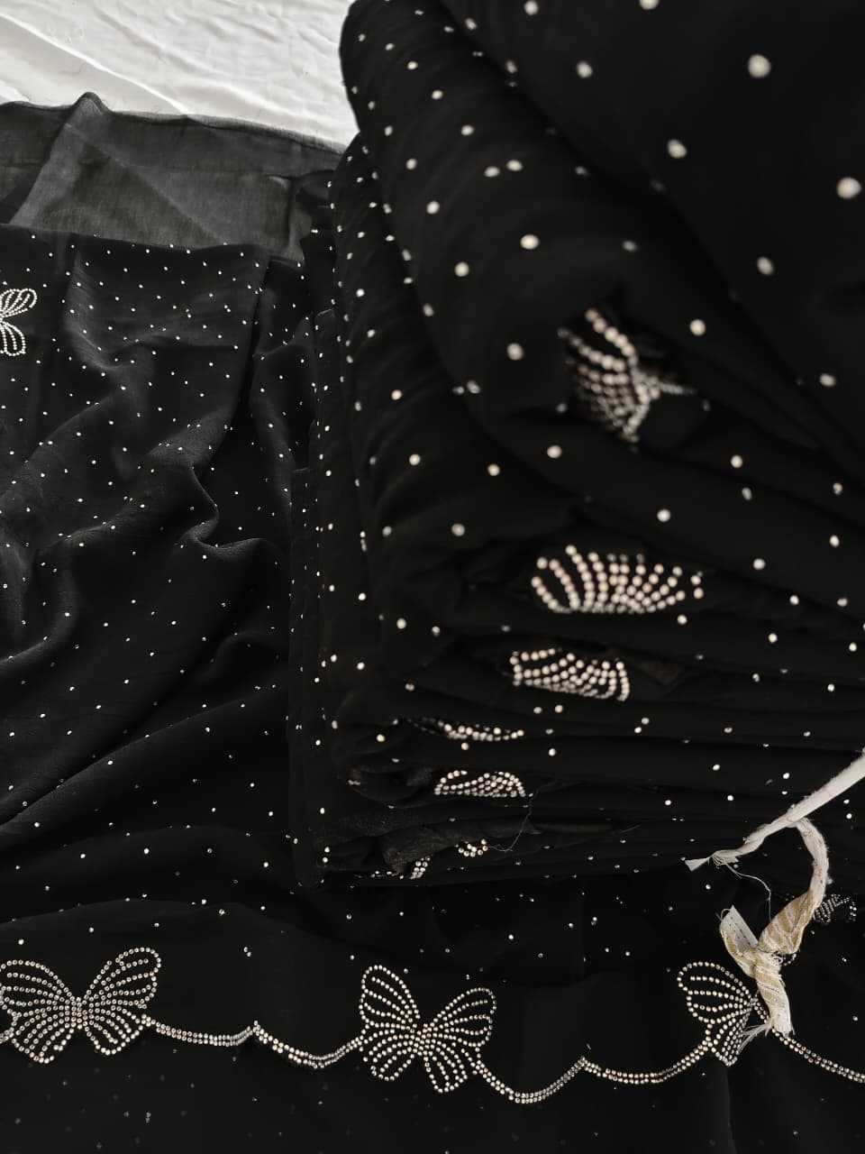 Ynf Georgette KESH682 Ajmila Sarees Wholesale Designer Sarees Georgette Sarees Black Sarees Manufacturer- Kapda Export