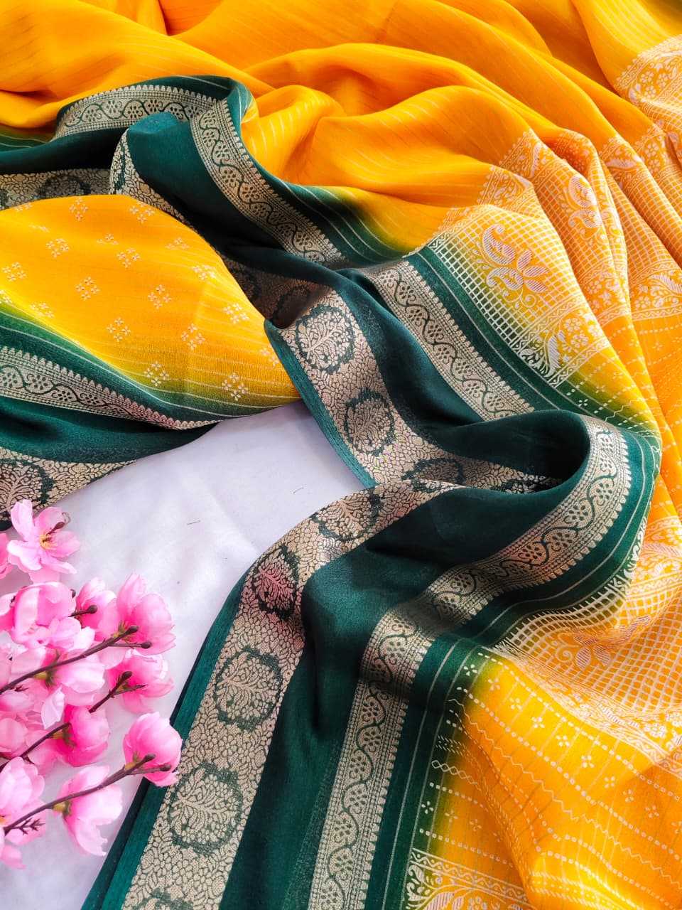 Ynf Georgette KESH682 Ameesha Sarees Wholesale Designer Sarees Georgette Sarees Jacquard Saree Manufacturer- Kapda Export