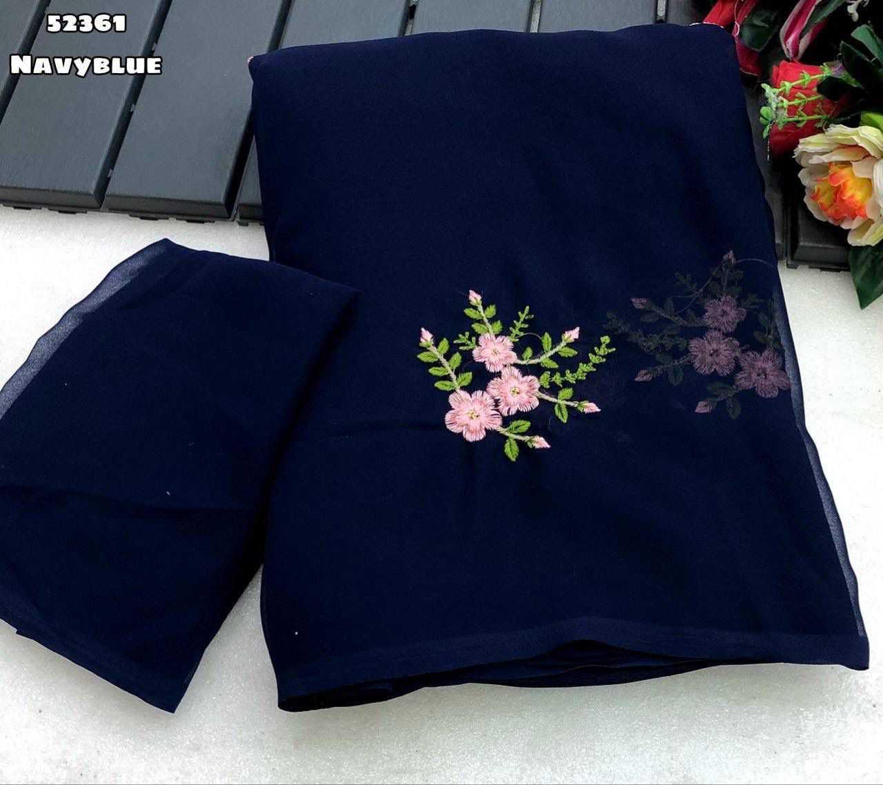 Ynf Georgette KESH683 52361 Sarees Wholesale Designer Sarees Georgette Sarees Embroidered Sarees Manufacturer- Kapda Export