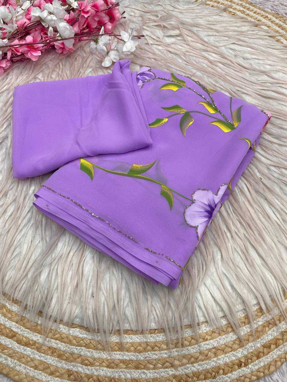 Ynf Georgette RIN230 716 Sarees Wholesale Printed Sarees Cutwork Saree Manufacturer- Kapda Export