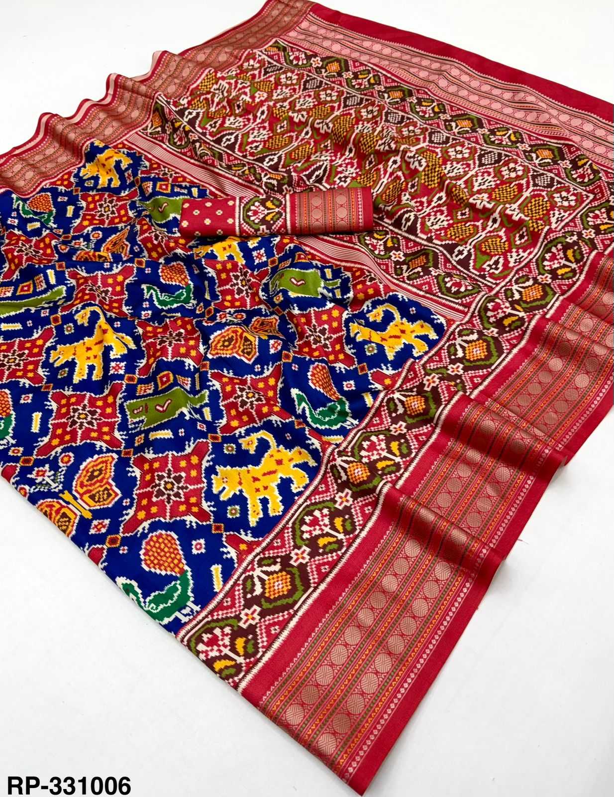 Ynf Handloom Silk KESH576 Rudraksh Patola Silk Sarees Wholesale Handloom Sarees Patola Sarees Zari Border Silk Sarees Manufacturer- Kapda Export