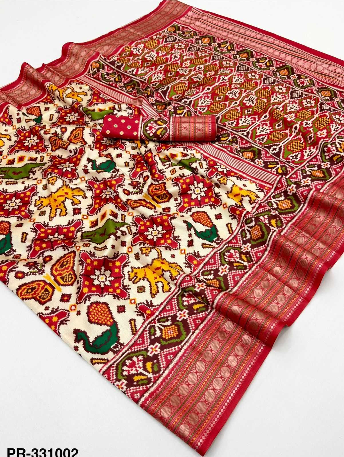 Ynf Handloom Silk KESH576 Rudraksh Patola Silk Sarees Wholesale Handloom Sarees Patola Sarees Zari Border Silk Sarees Manufacturer- Kapda Export