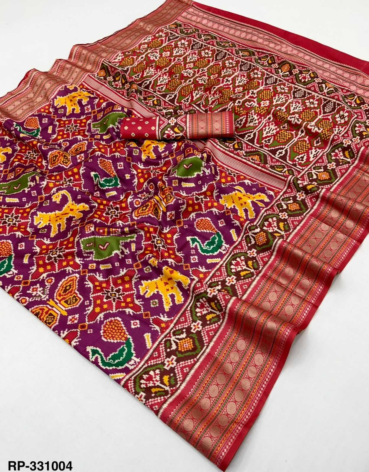 Ynf Handloom Silk KESH576 Rudraksh Patola Silk Sarees Wholesale Handloom Sarees Patola Sarees Zari Border Silk Sarees Manufacturer- Kapda Export