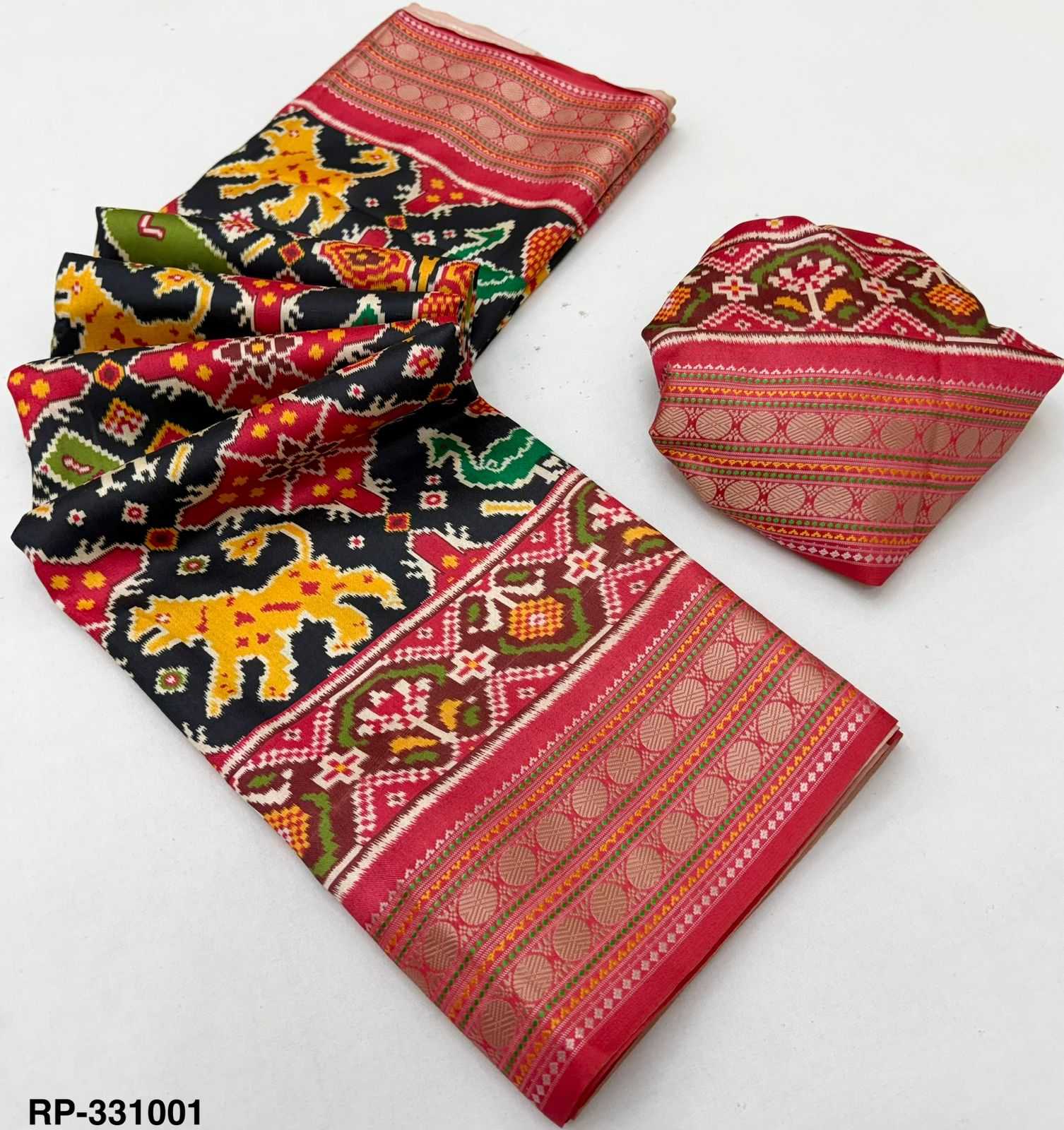 Ynf Handloom Silk KESH576 Rudraksh Patola Silk Sarees Wholesale Handloom Sarees Patola Sarees Zari Border Silk Sarees Manufacturer- Kapda Export