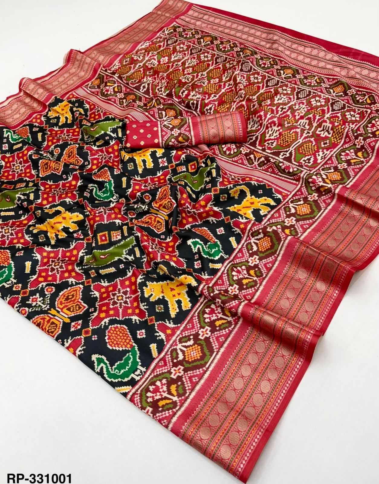 Ynf Handloom Silk KESH576 Rudraksh Patola Silk Sarees Wholesale Handloom Sarees Patola Sarees Zari Border Silk Sarees Manufacturer- Kapda Export