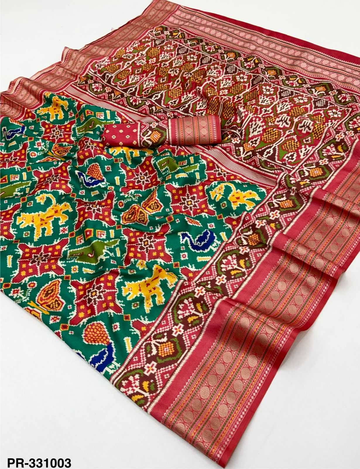 Ynf Handloom Silk KESH576 Rudraksh Patola Silk Sarees Wholesale Handloom Sarees Patola Sarees Zari Border Silk Sarees Manufacturer- Kapda Export