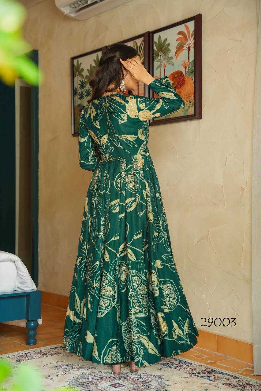 Ynf Heavy Rayon RIN131 LUCAYA Gowns Wholesale Printed Gowns Anarkali Gown Georgette Gown Manufacturer- Kapda Export