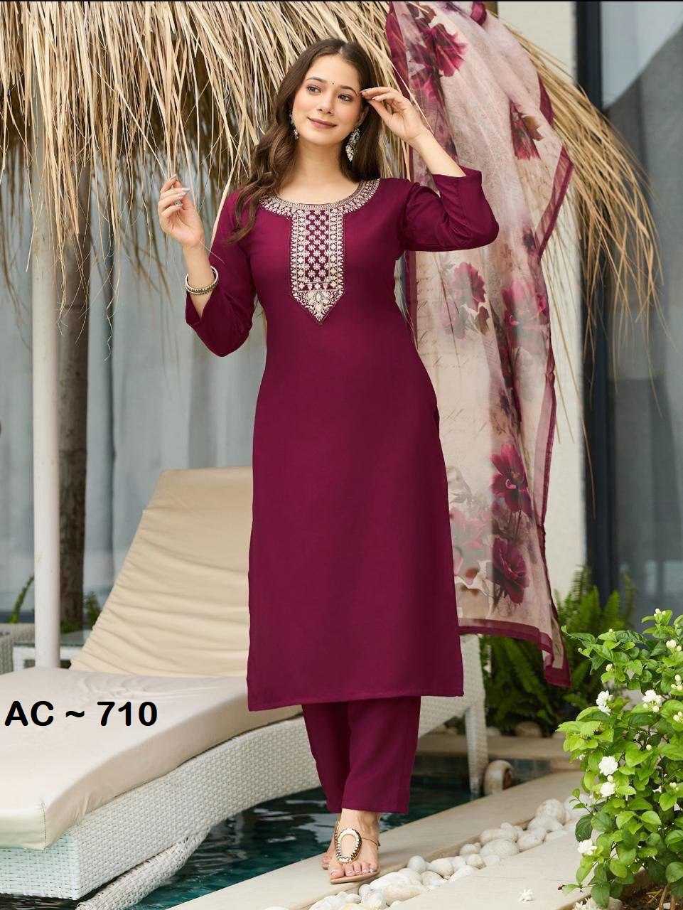 Ynf Heavy Rayon RIN131 MAROON Kurti Wholesale Printed Kurtis Rayon Kurtis Embroidered Kurtis Manufacturer- Kapda Export