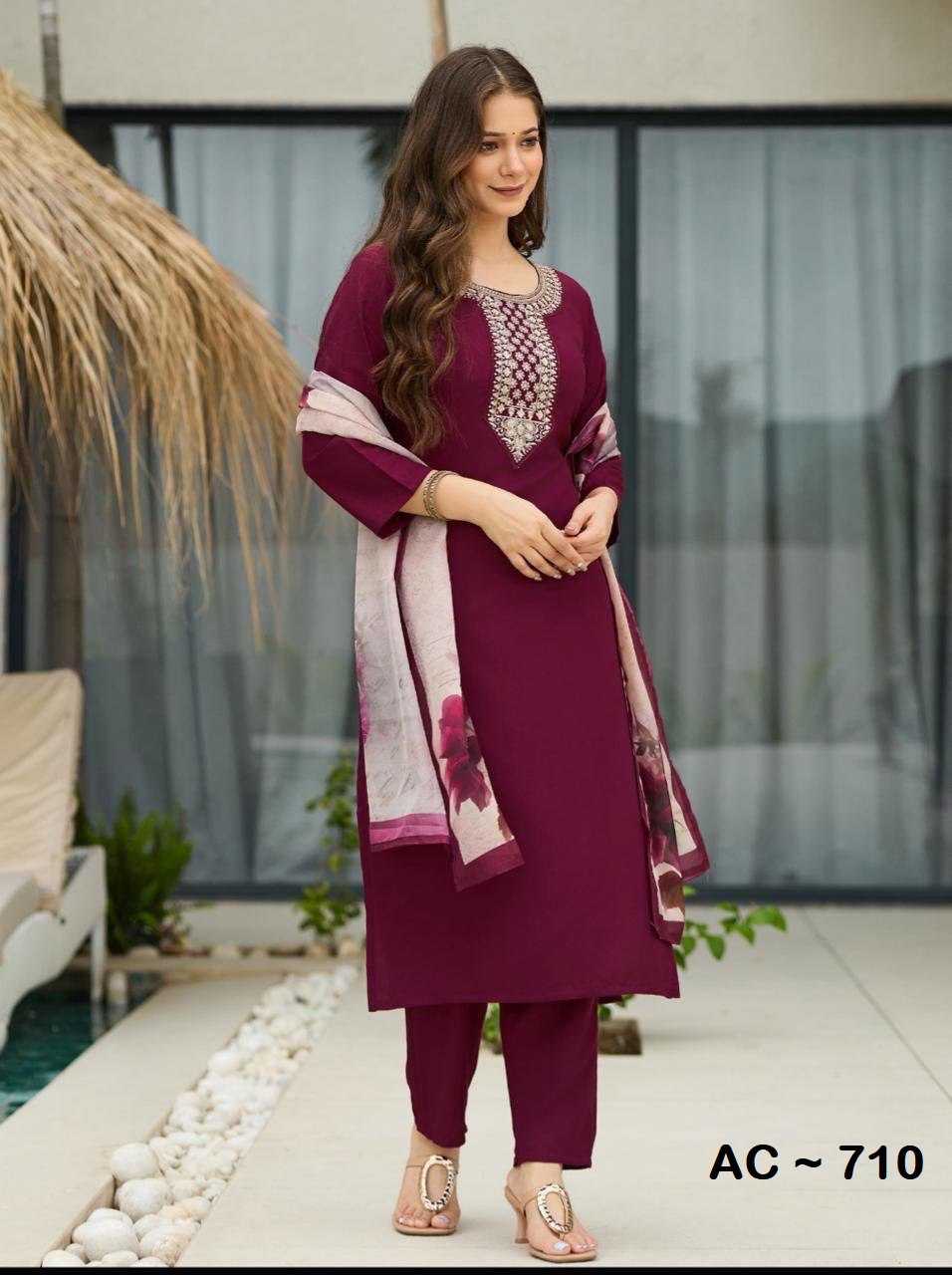 Ynf Heavy Rayon RIN131 MAROON Kurti Wholesale Printed Kurtis Rayon Kurtis Embroidered Kurtis Manufacturer- Kapda Export