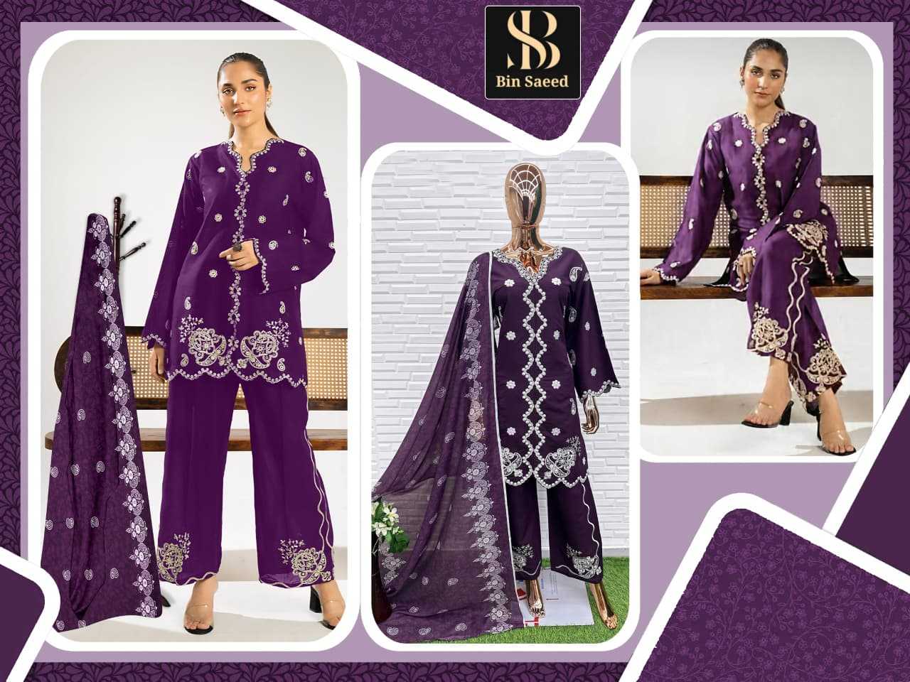 Ynf Heavy Roman Silk KESH677 BIN SAEED SD-111 Suits & Dresses Wholesale Printed Suits Embroidery Suits Ladies Silk Suit Manufacturer- Kapda Export