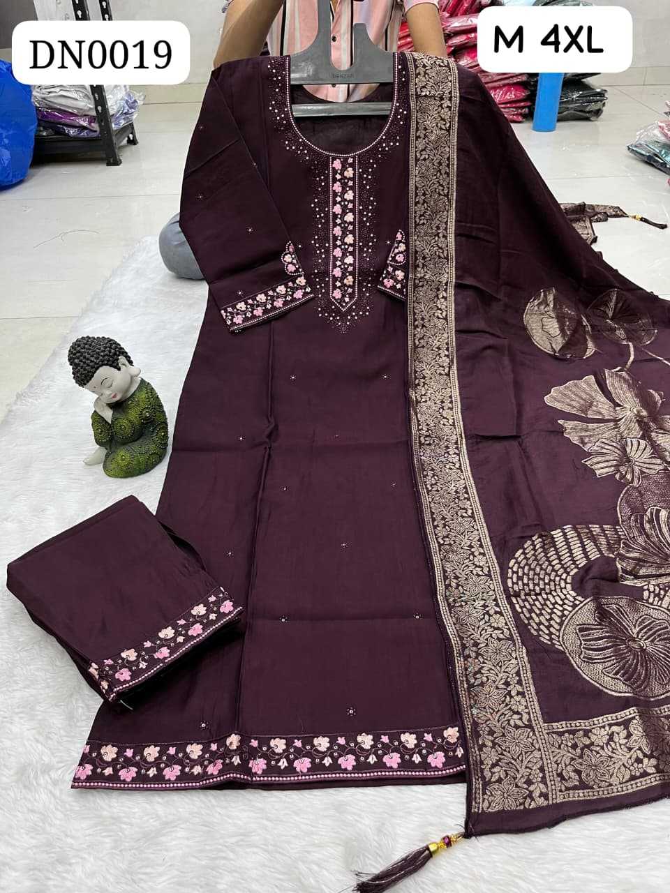Ynf Heavy Roman Silk KESH720 DN0019 Kurti Plus Size Collections Wholesale Designer Kurtis Embroidered Kurtis Silk Kurtis Manufacturer- Kapda Export