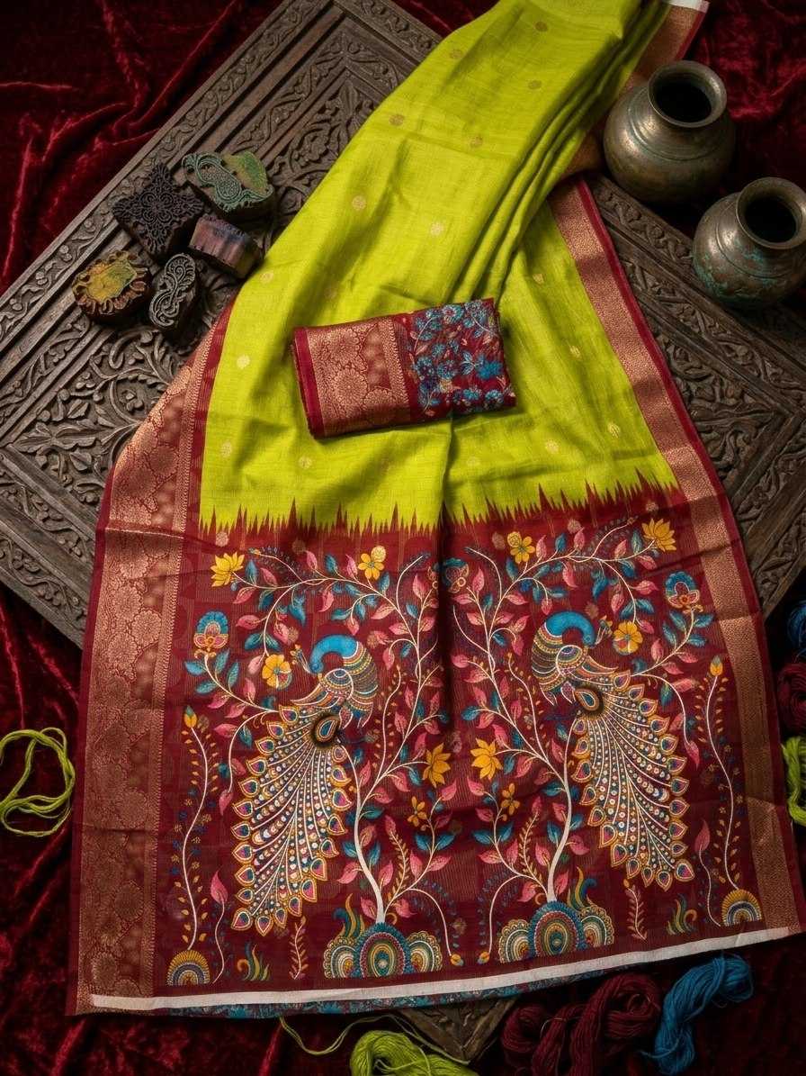 Ynf Jacquard KESH554 PEACOCK Sarees Wholesale Printed Sarees Jacquard Saree Festive Sarees Manufacturer- Kapda Export