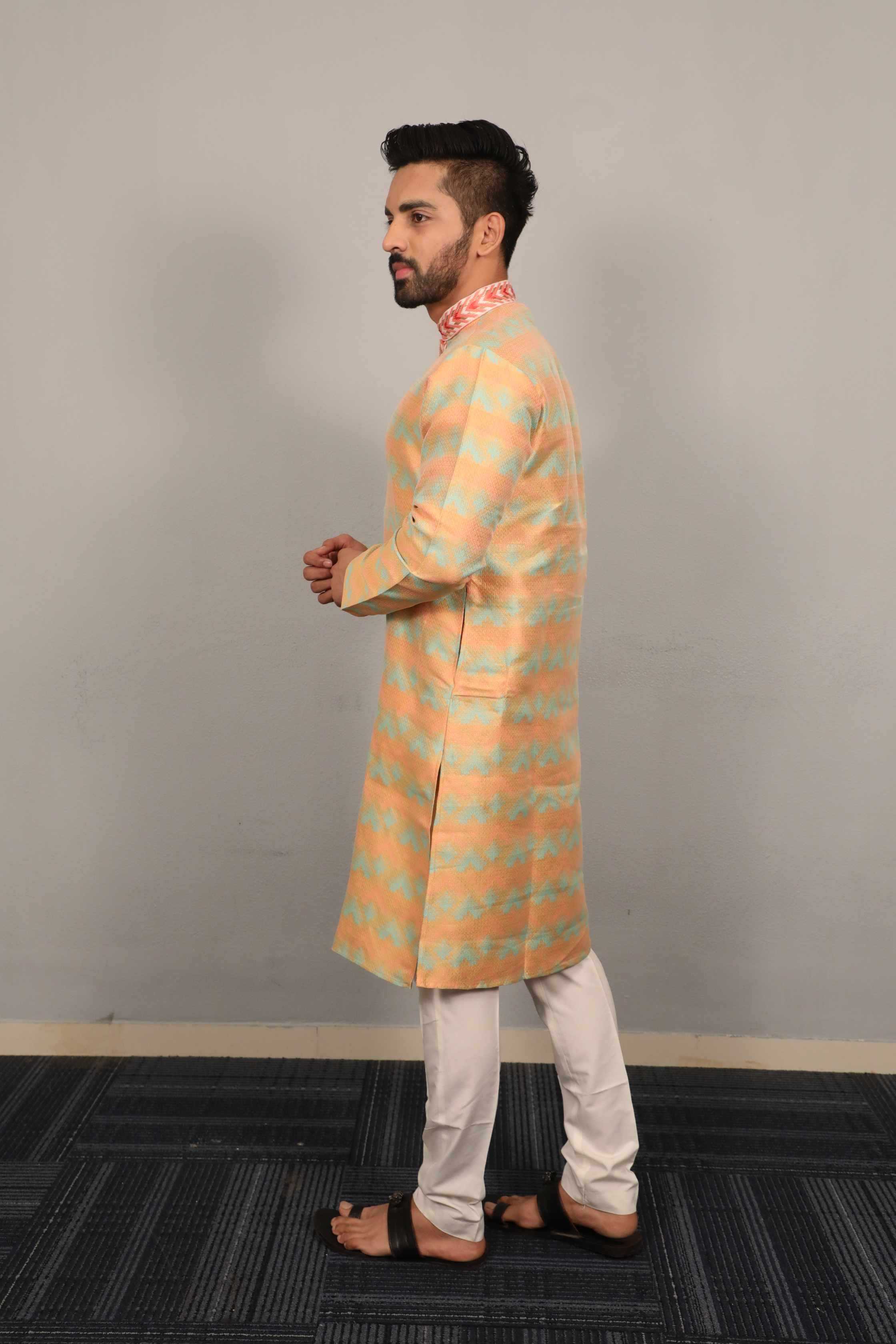 Ynf Jacquard KESH747 MORPANKH Mens Wear Wholesale Mens Kurtas Men Cotton Kurta Designer Ethnic Set Manufacturer- Kapda Export