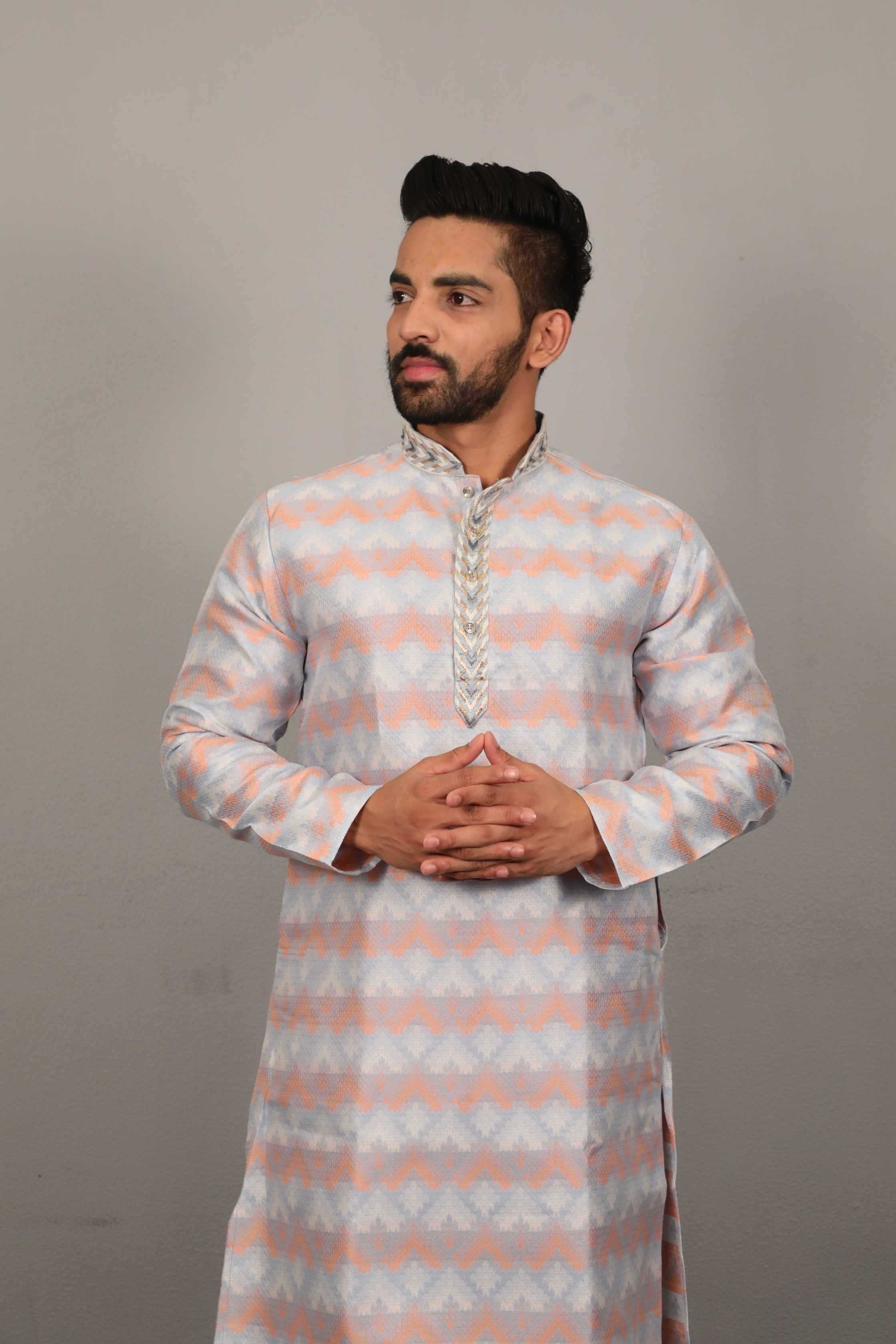Ynf Jacquard KESH747 MORPANKH Mens Wear Wholesale Mens Kurtas Men Cotton Kurta Designer Ethnic Set Manufacturer- Kapda Export