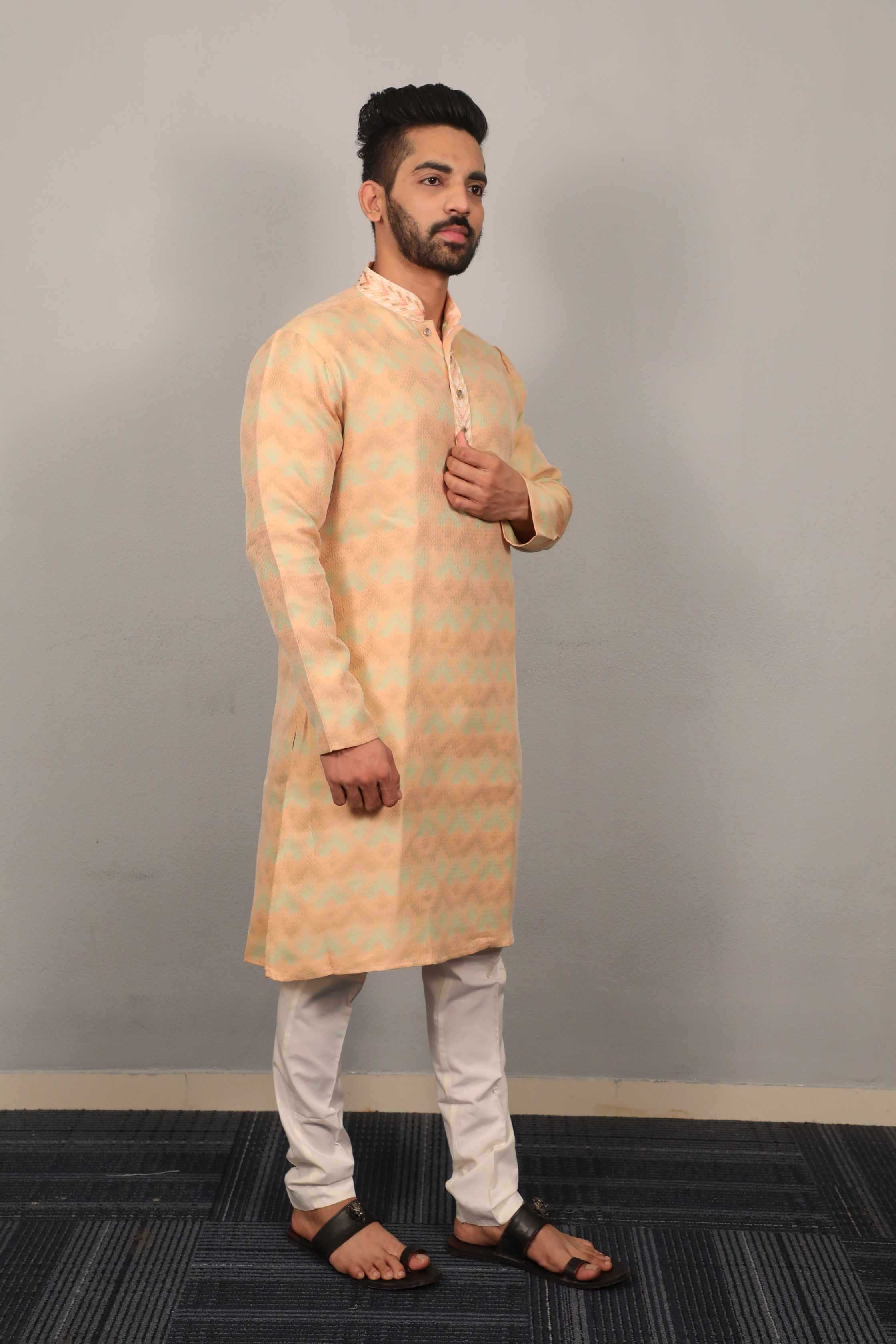 Ynf Jacquard KESH747 MORPANKH Mens Wear Wholesale Mens Kurtas Men Cotton Kurta Designer Ethnic Set Manufacturer- Kapda Export