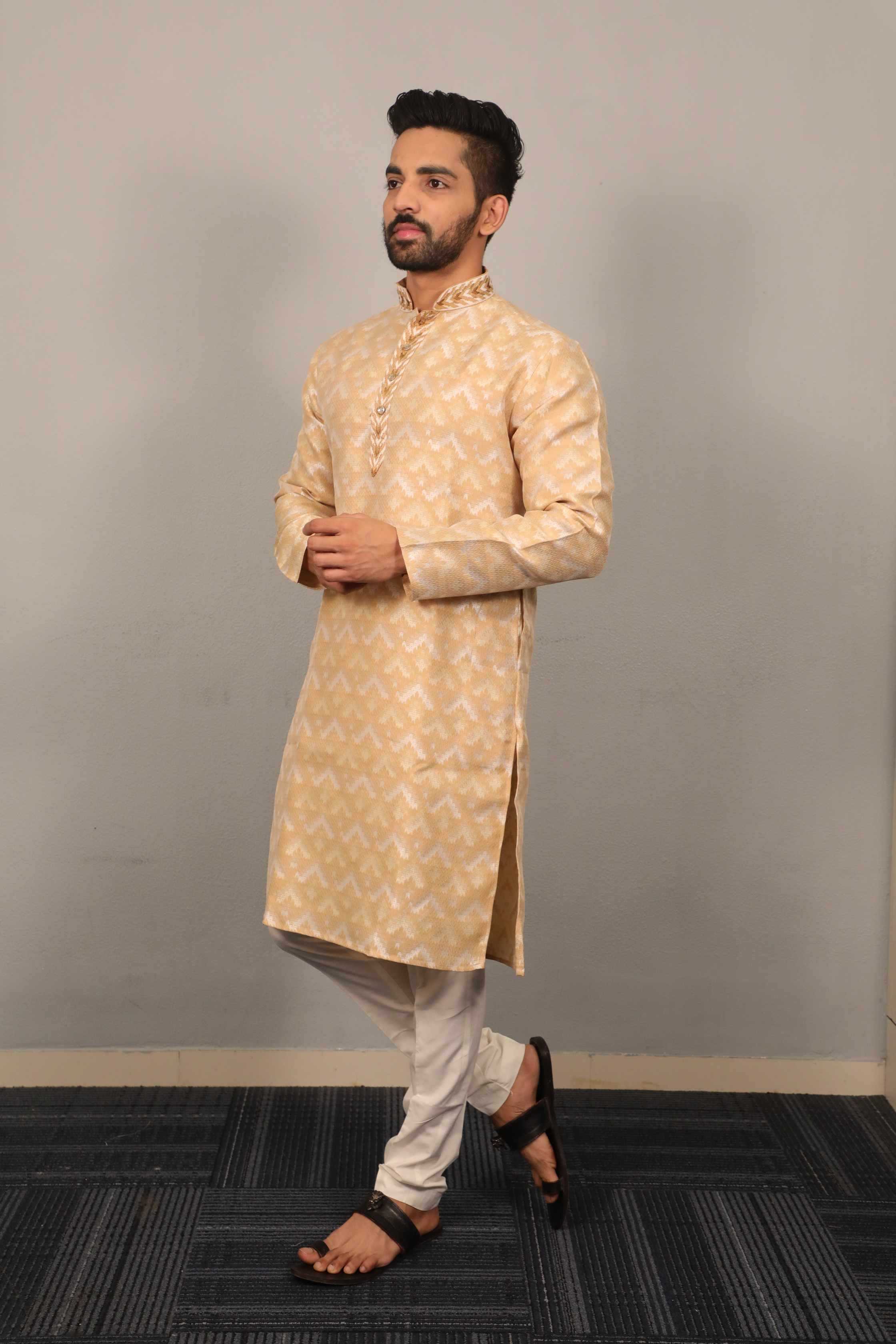 Ynf Jacquard KESH747 MORPANKH Mens Wear Wholesale Mens Kurtas Men Cotton Kurta Designer Ethnic Set Manufacturer- Kapda Export