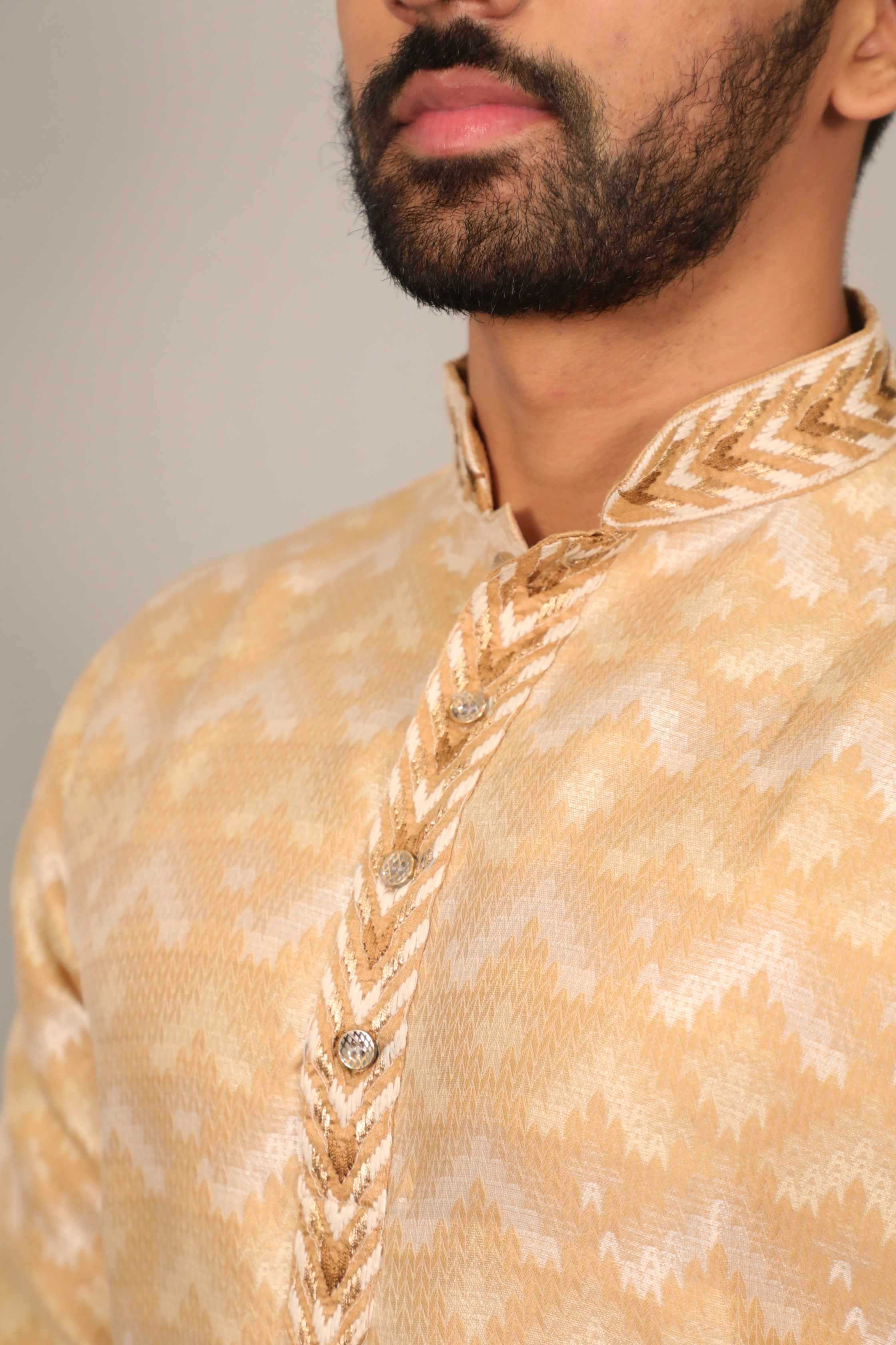 Ynf Jacquard KESH747 MORPANKH Mens Wear Wholesale Mens Kurtas Men Cotton Kurta Designer Ethnic Set Manufacturer- Kapda Export