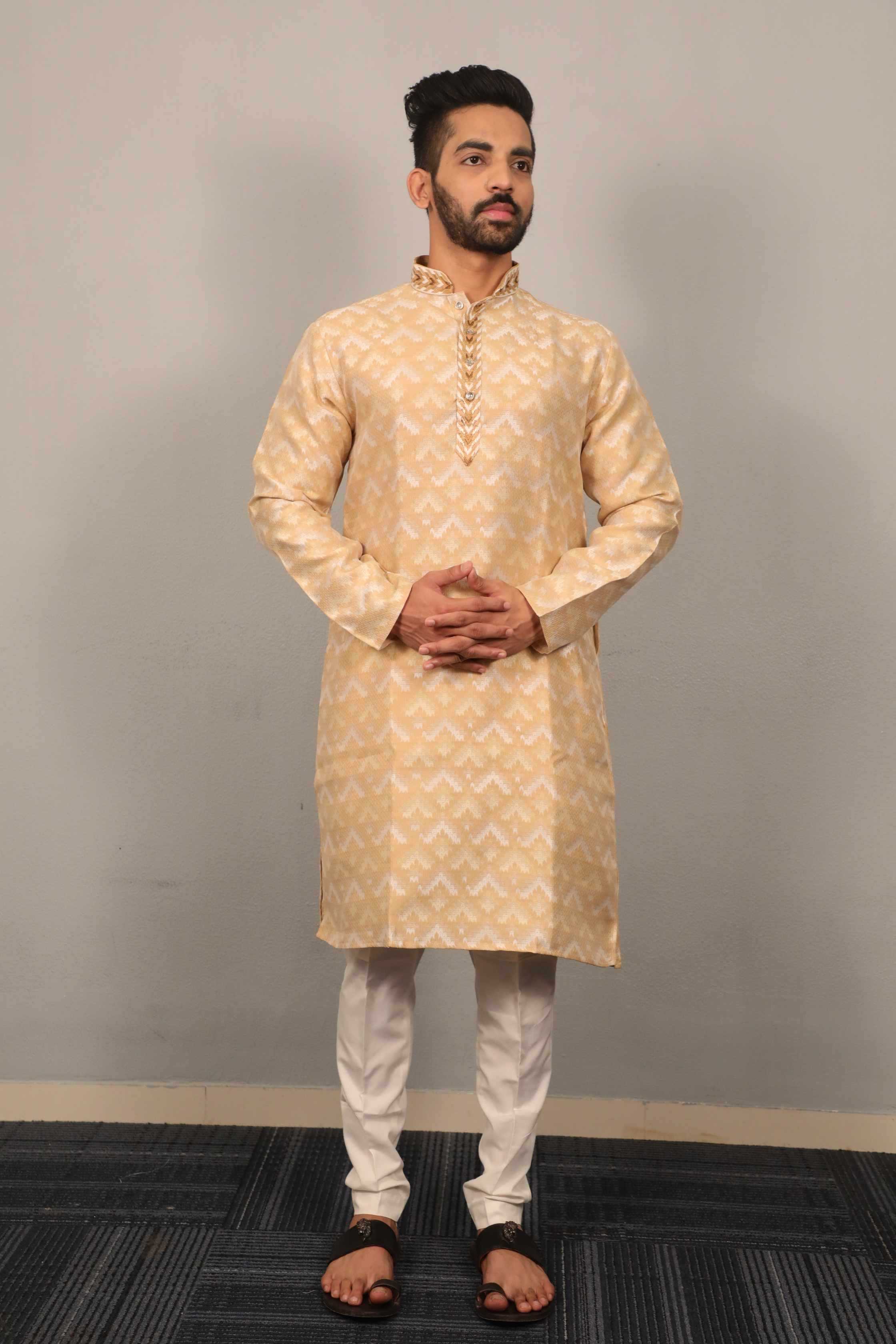 Ynf Jacquard KESH747 MORPANKH Mens Wear Wholesale Mens Kurtas Men Cotton Kurta Designer Ethnic Set Manufacturer- Kapda Export