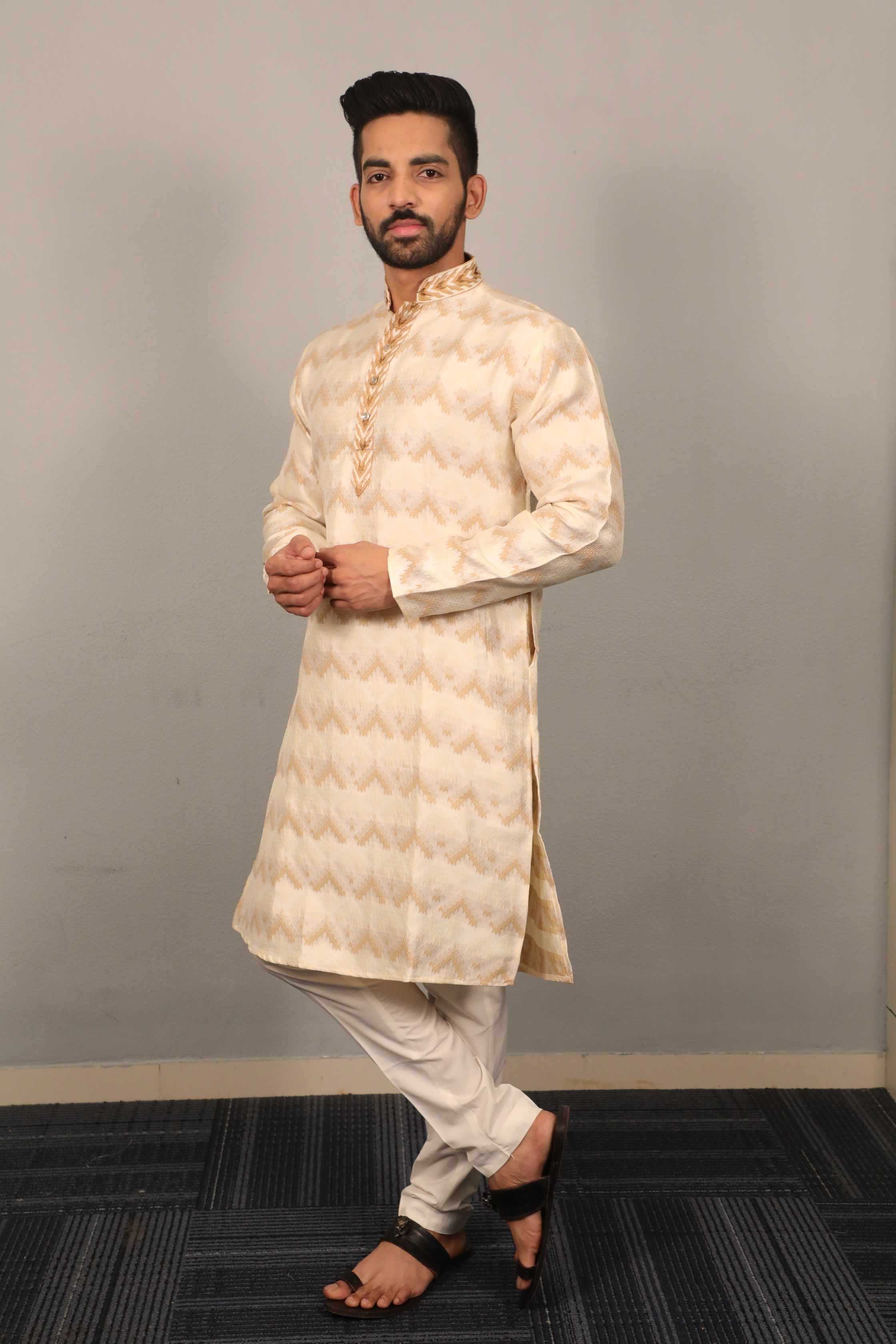 Ynf Jacquard KESH747 MORPANKH Mens Wear Wholesale Mens Kurtas Men Cotton Kurta Designer Ethnic Set Manufacturer- Kapda Export