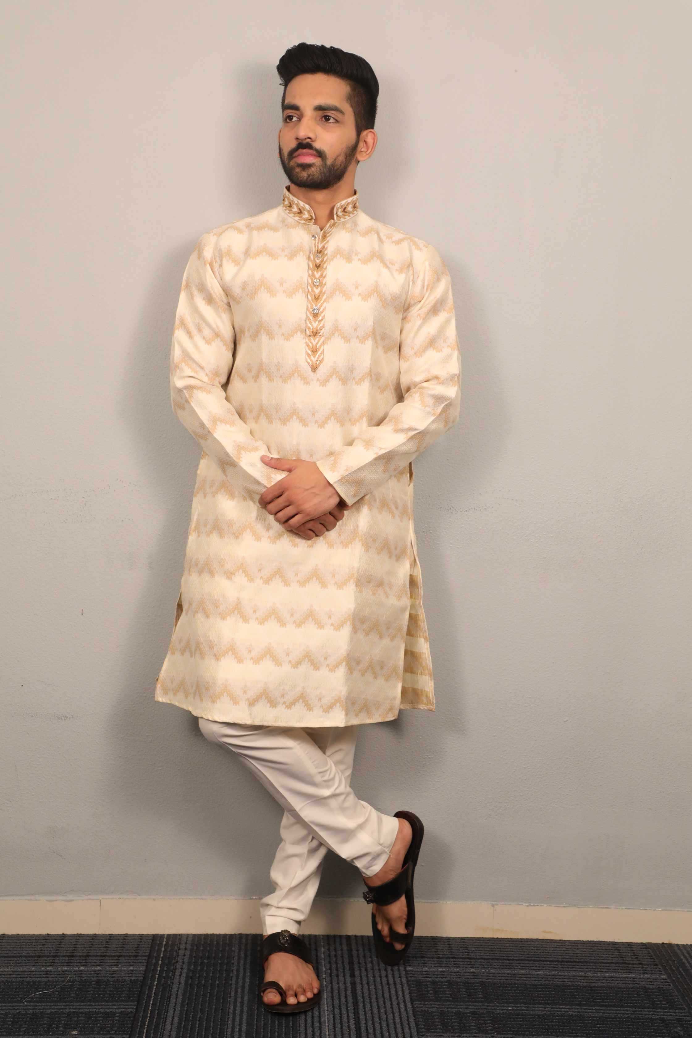 Ynf Jacquard KESH747 MORPANKH Mens Wear Wholesale Mens Kurtas Men Cotton Kurta Designer Ethnic Set Manufacturer- Kapda Export