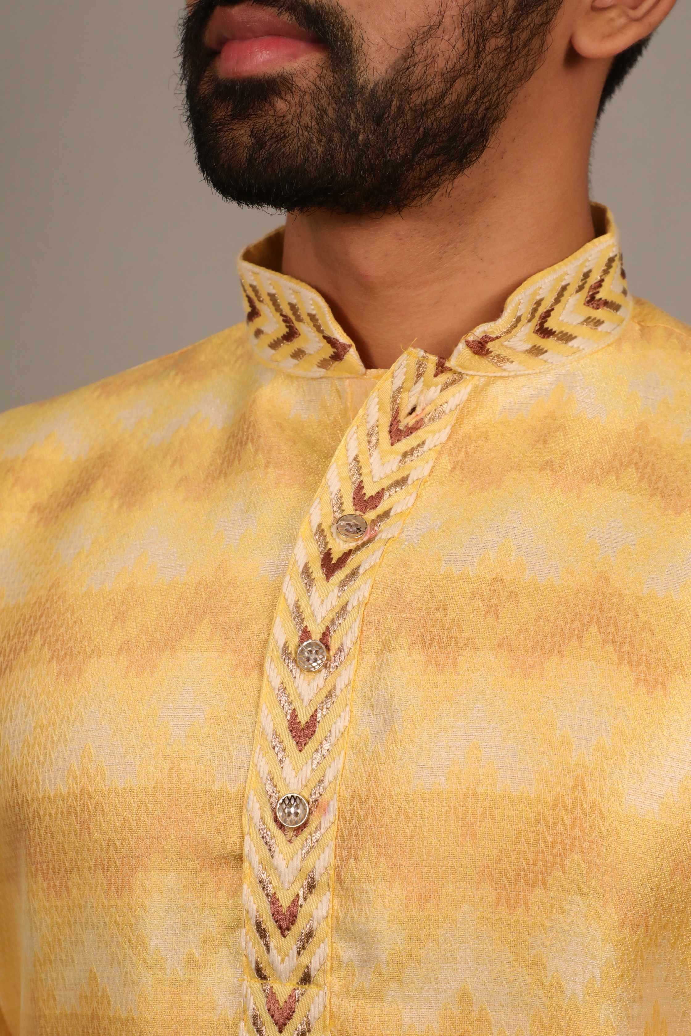 Ynf Jacquard KESH747 MORPANKH Mens Wear Wholesale Mens Kurtas Men Cotton Kurta Designer Ethnic Set Manufacturer- Kapda Export