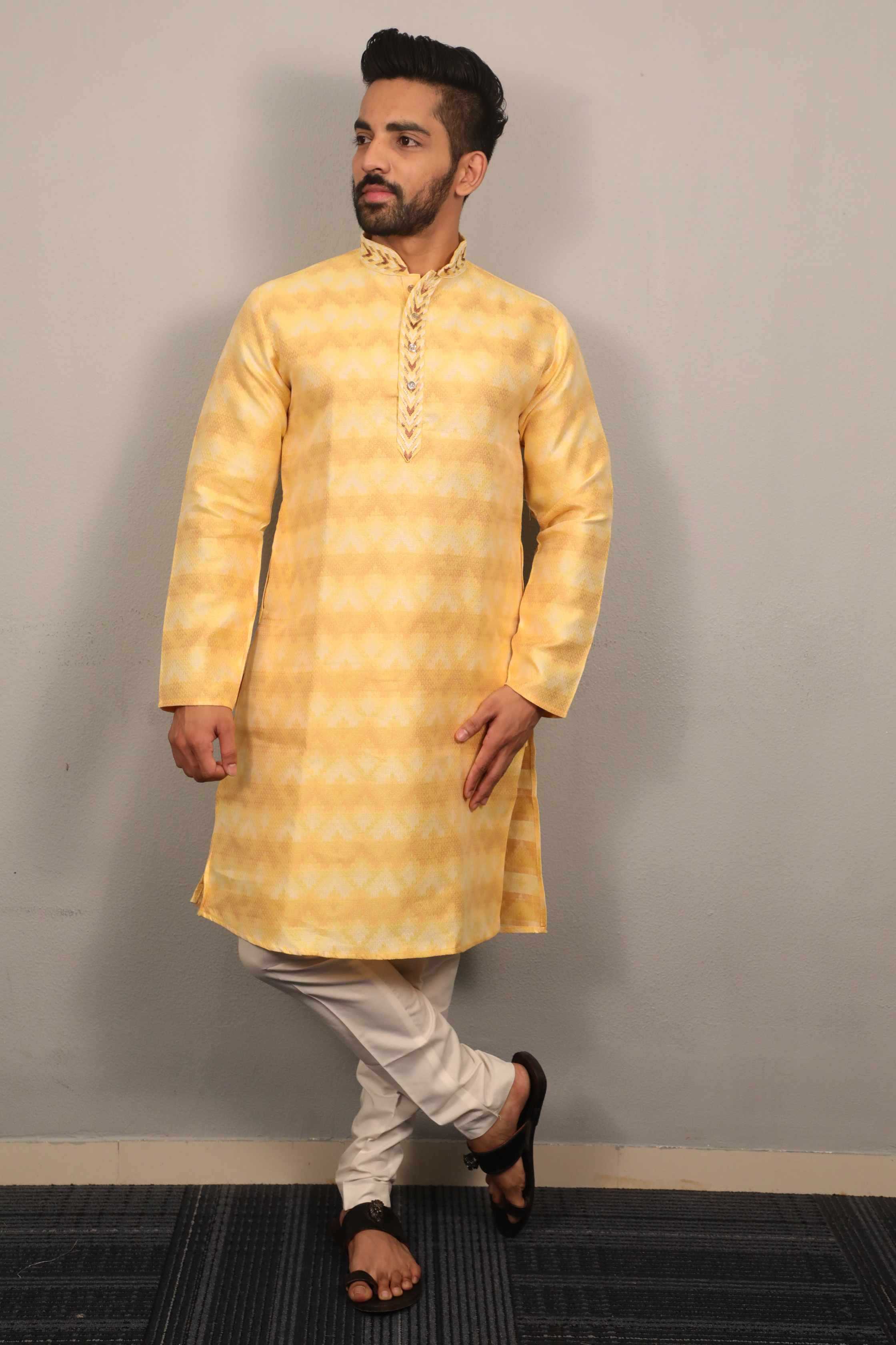 Ynf Jacquard KESH747 MORPANKH Mens Wear Wholesale Mens Kurtas Men Cotton Kurta Designer Ethnic Set Manufacturer- Kapda Export