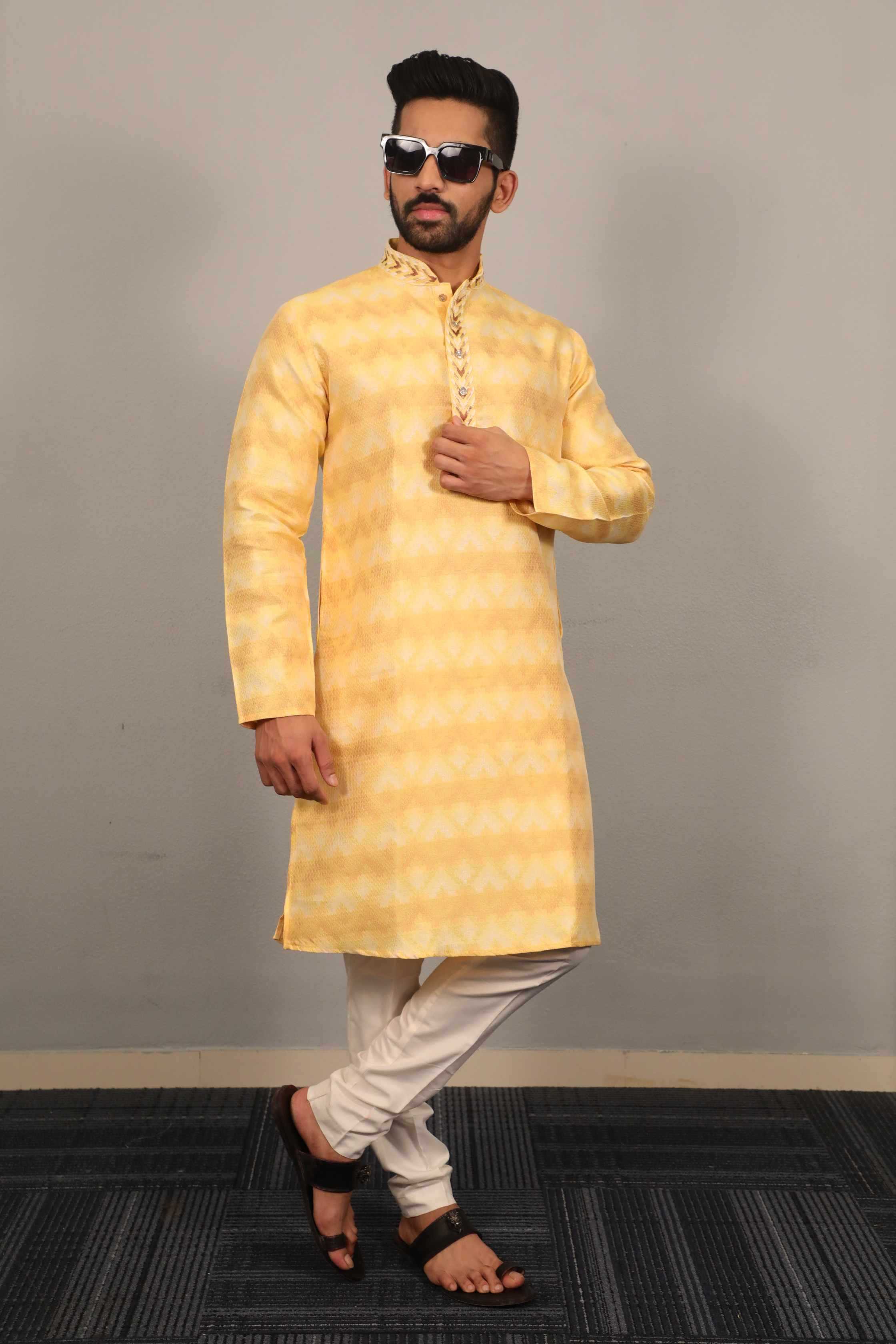 Ynf Jacquard KESH747 MORPANKH Mens Wear Wholesale Mens Kurtas Men Cotton Kurta Designer Ethnic Set Manufacturer- Kapda Export