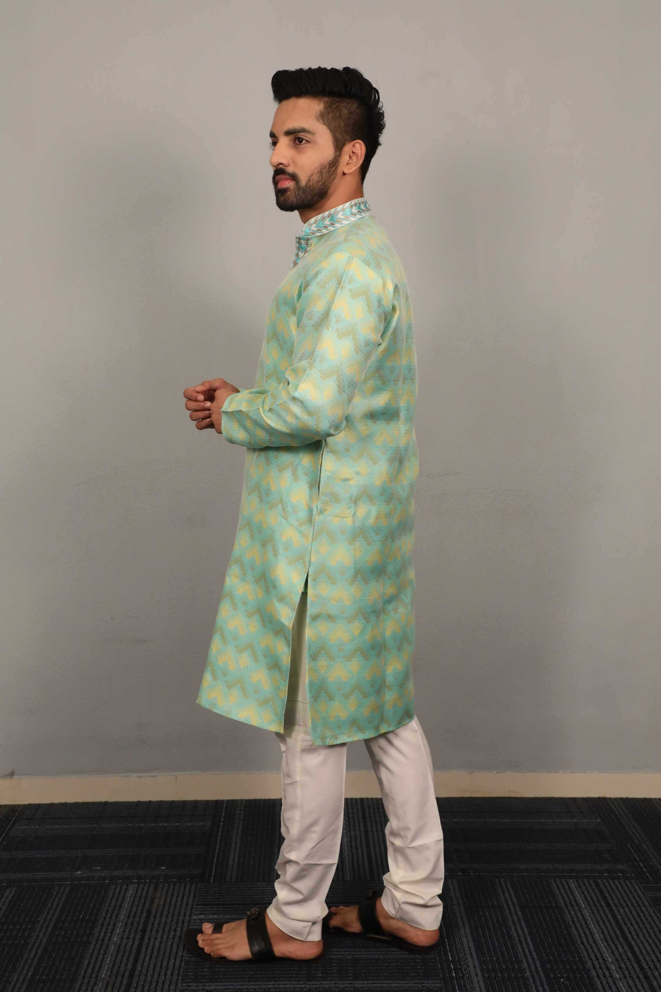 Ynf Jacquard KESH747 MORPANKH Mens Wear Wholesale Mens Kurtas Men Cotton Kurta Designer Ethnic Set Manufacturer- Kapda Export