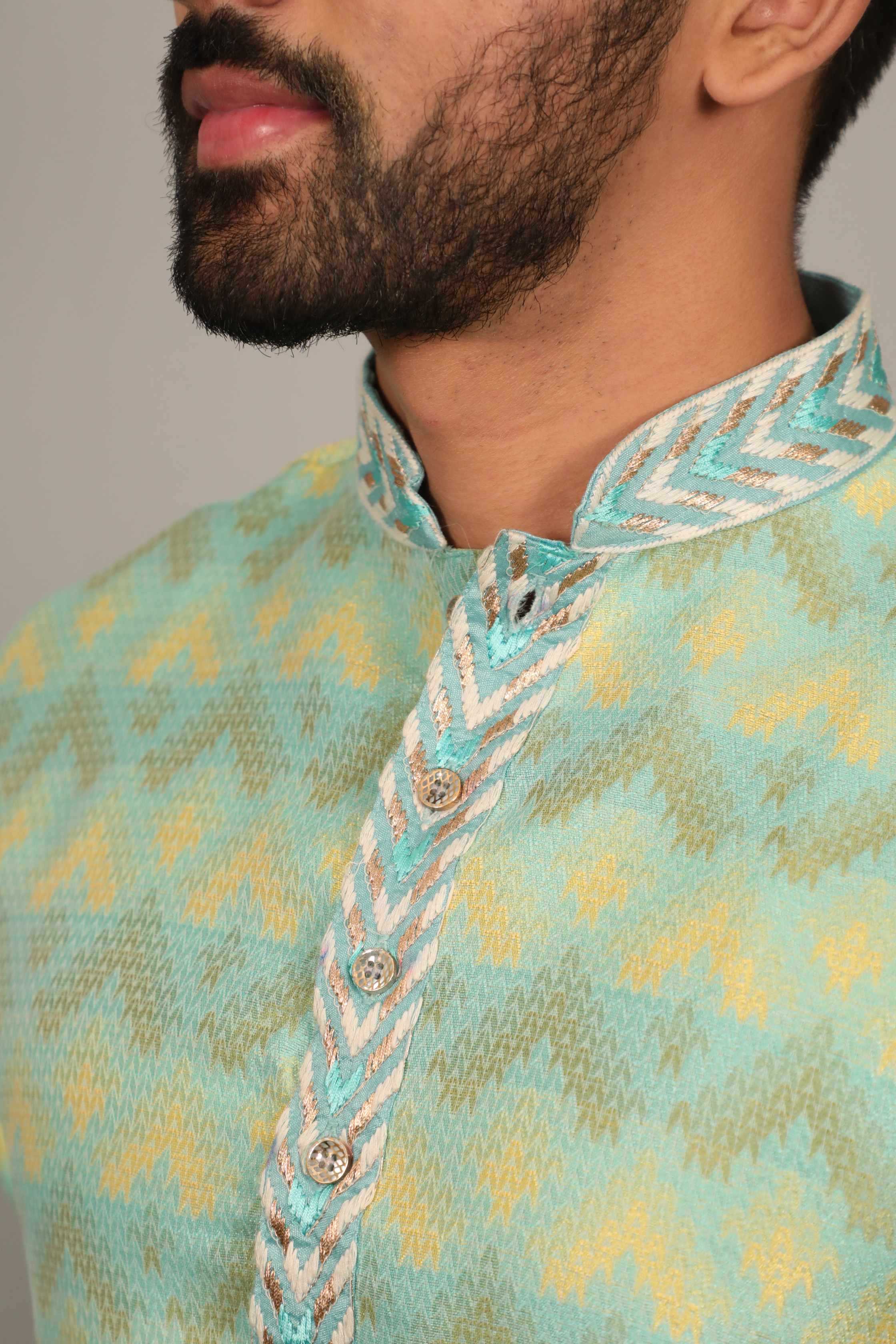 Ynf Jacquard KESH747 MORPANKH Mens Wear Wholesale Mens Kurtas Men Cotton Kurta Designer Ethnic Set Manufacturer- Kapda Export