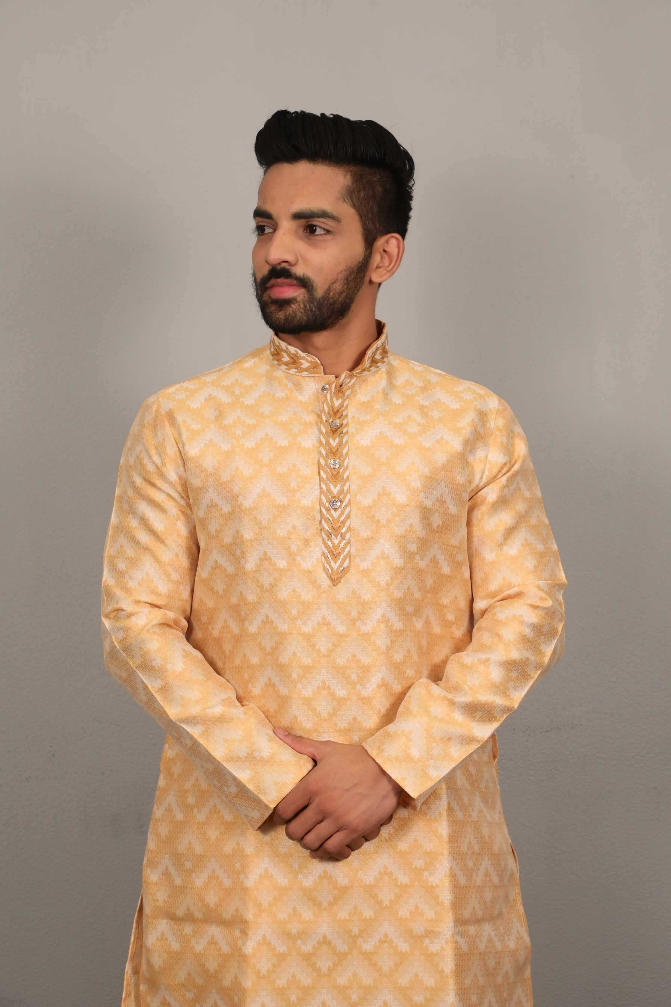 Ynf Jacquard KESH747 MORPANKH Mens Wear Wholesale Mens Kurtas Men Cotton Kurta Designer Ethnic Set Manufacturer- Kapda Export