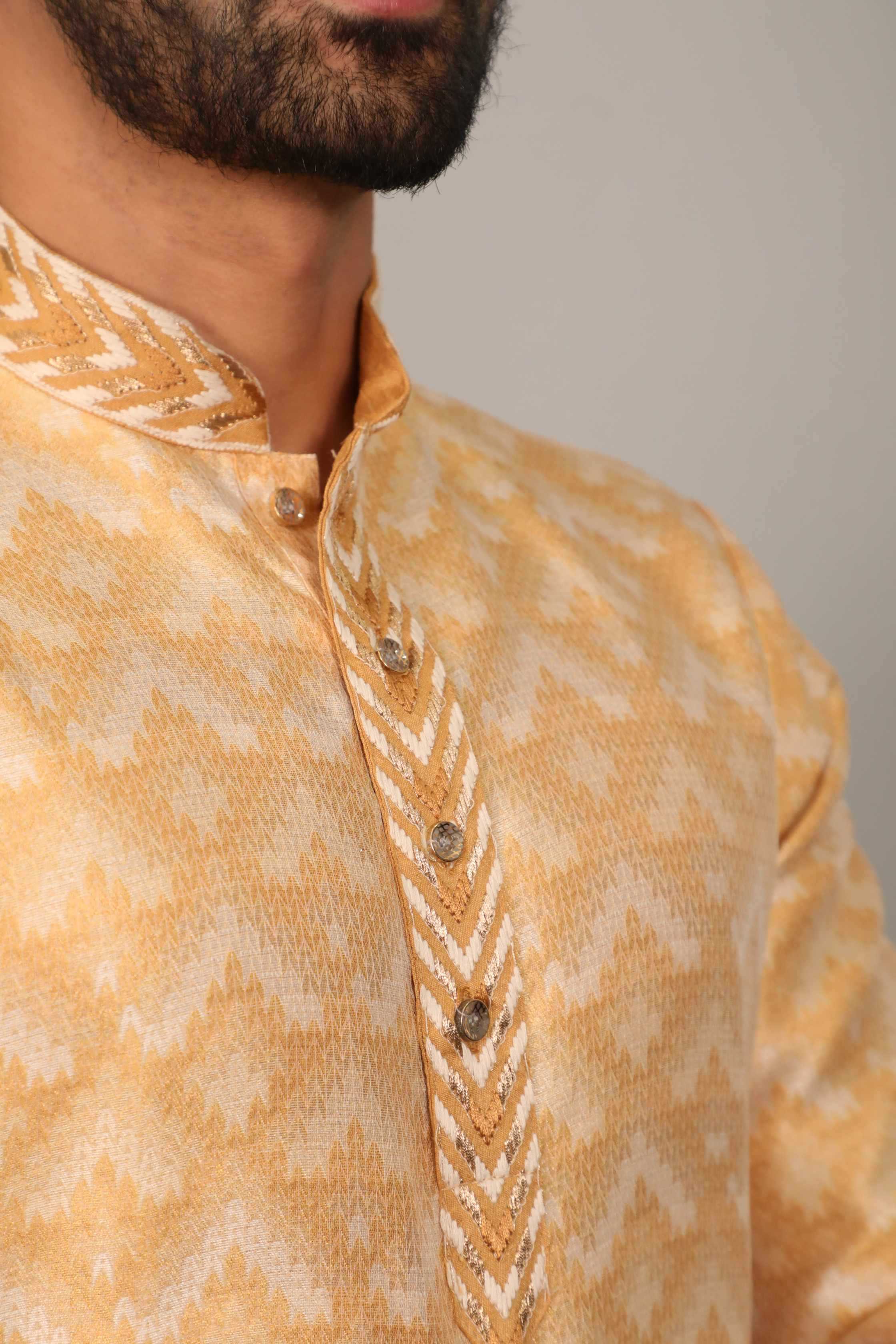 Ynf Jacquard KESH747 MORPANKH Mens Wear Wholesale Mens Kurtas Men Cotton Kurta Designer Ethnic Set Manufacturer- Kapda Export