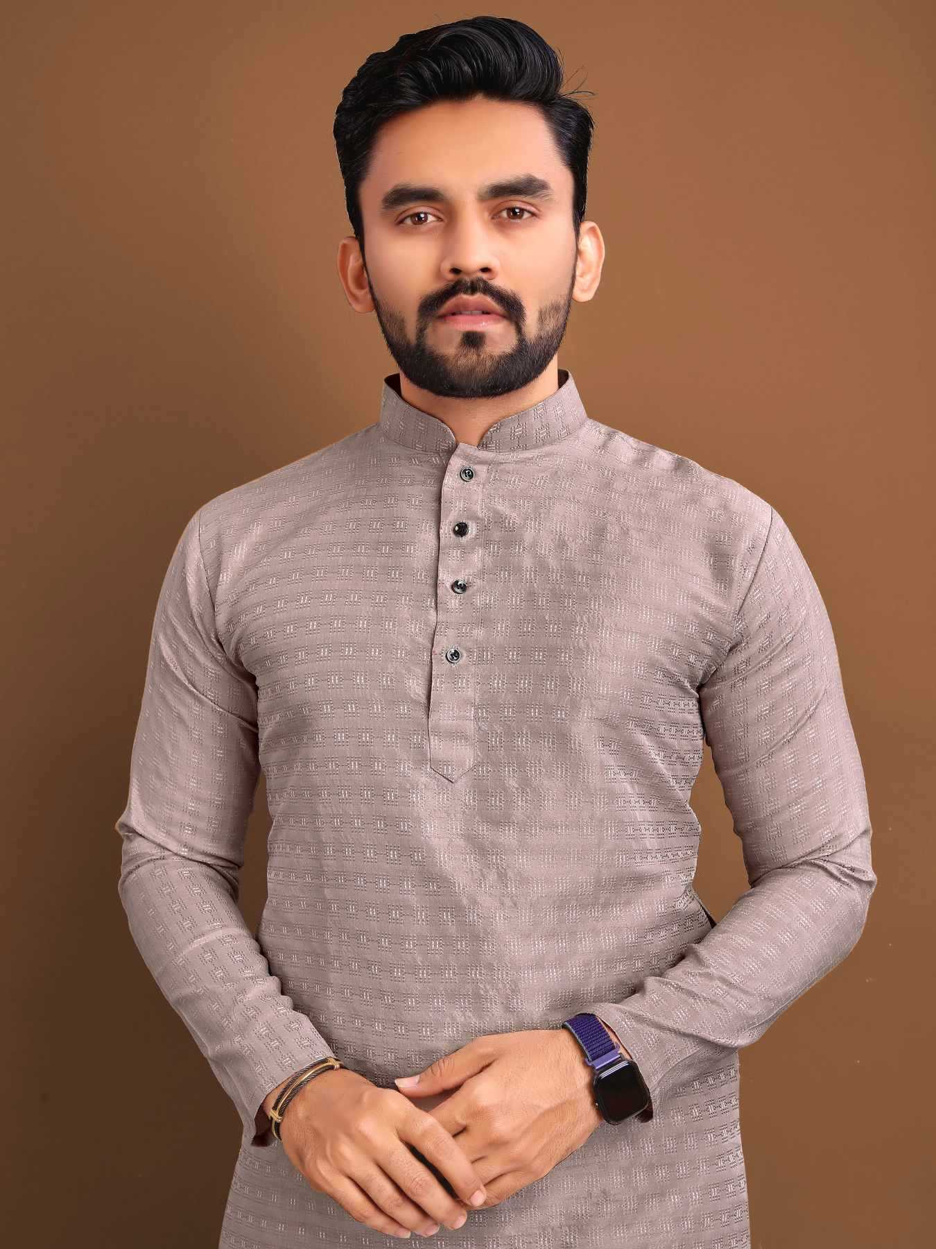 Ynf Jacquard KESH747 POSHAK Mens Wear Wholesale Mens Kurtas Men Cotton Kurta Men Kurta Pajama Manufacturer- Kapda Export