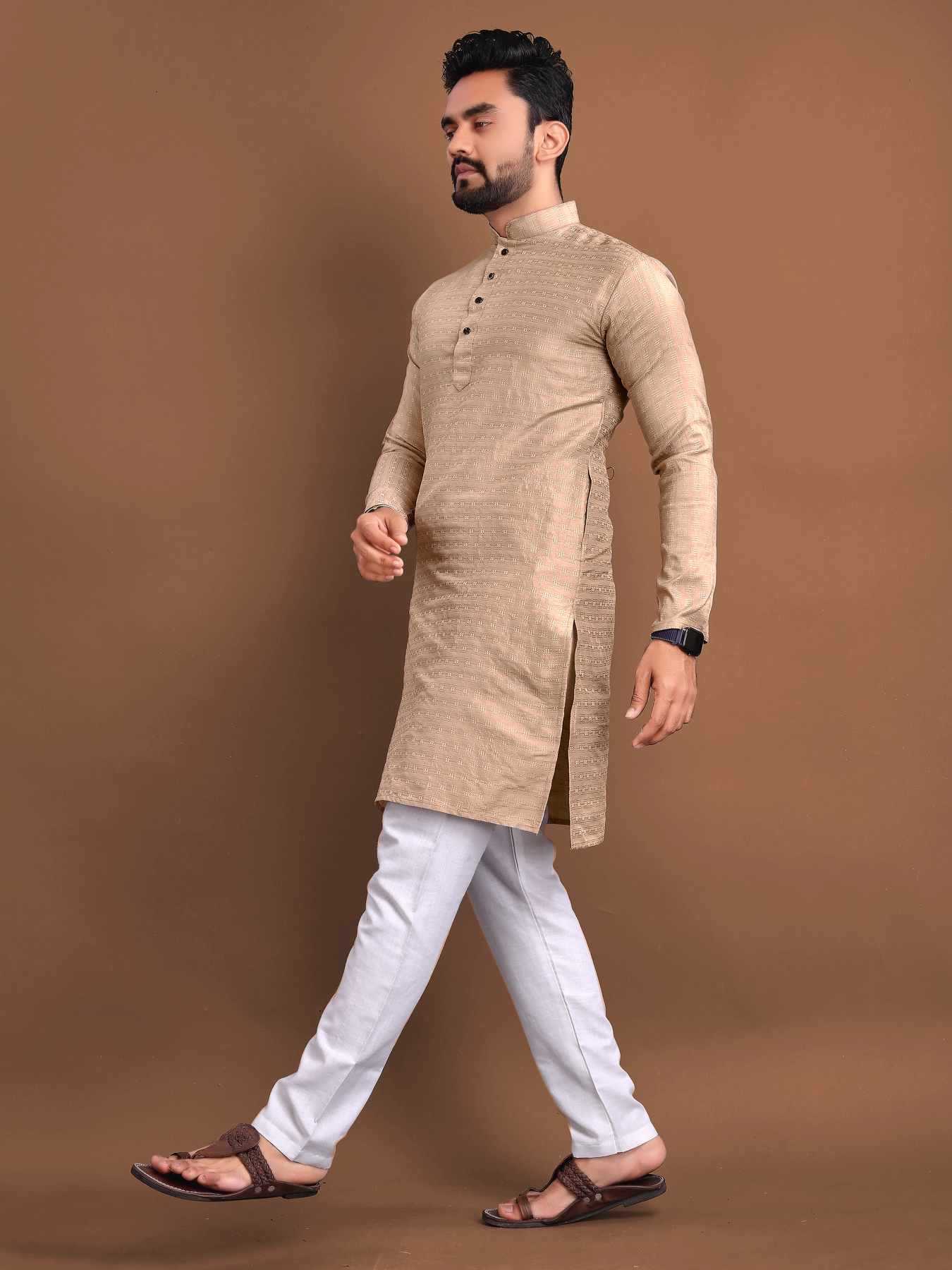 Ynf Jacquard KESH747 POSHAK Mens Wear Wholesale Mens Kurtas Men Cotton Kurta Men Kurta Pajama Manufacturer- Kapda Export