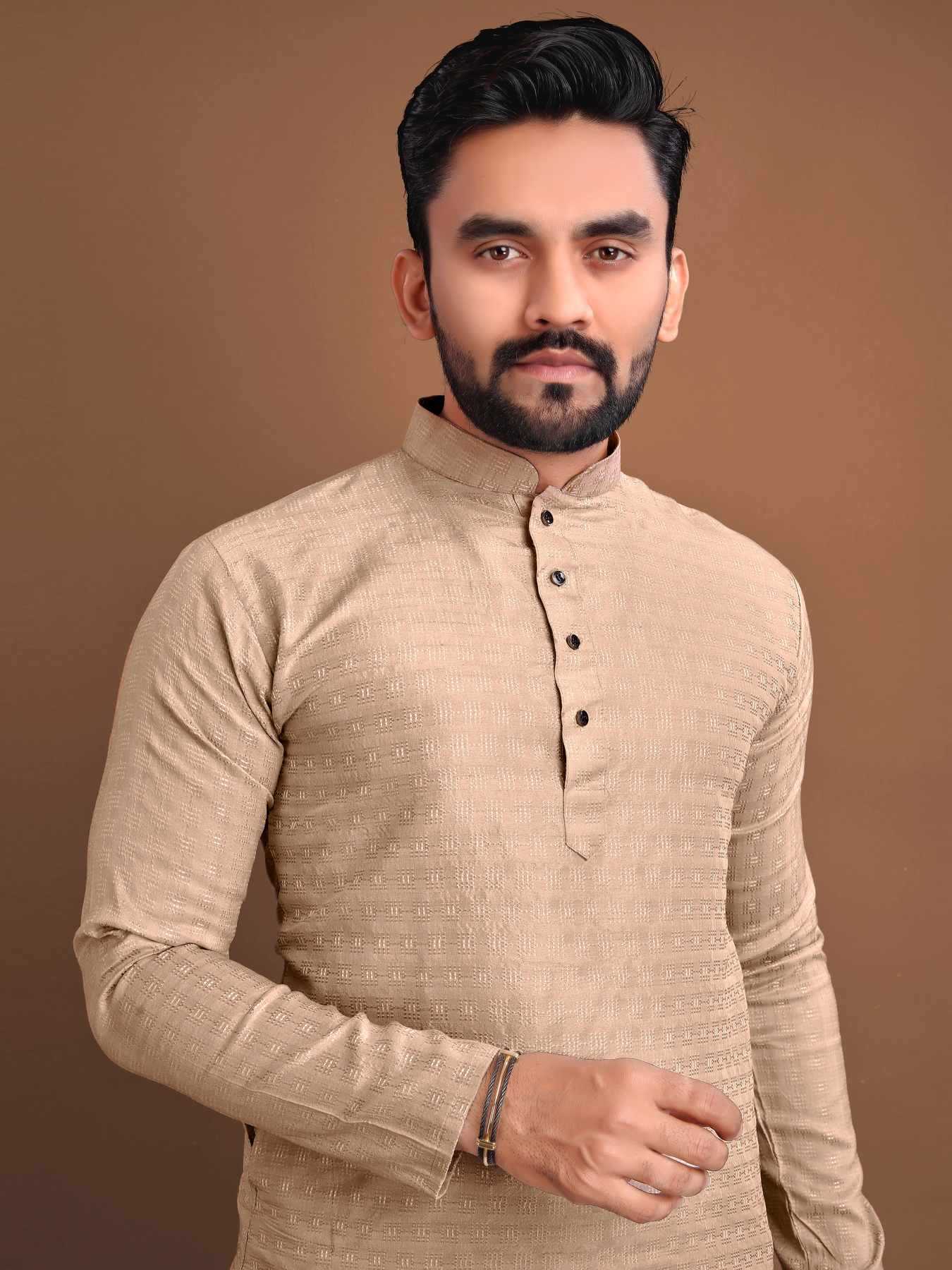 Ynf Jacquard KESH747 POSHAK Mens Wear Wholesale Mens Kurtas Men Cotton Kurta Men Kurta Pajama Manufacturer- Kapda Export