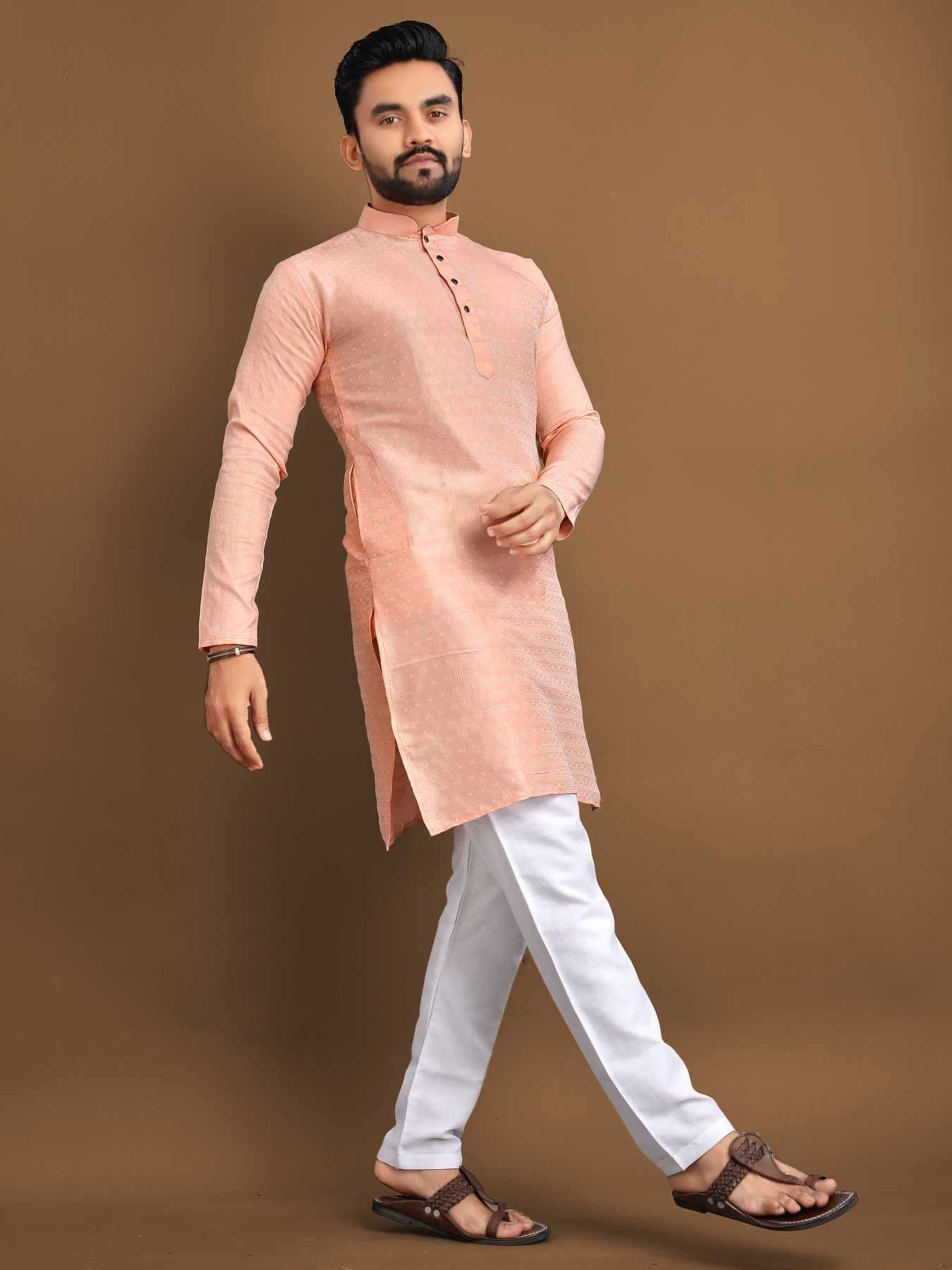 Ynf Jacquard KESH747 POSHAK Mens Wear Wholesale Mens Kurtas Men Cotton Kurta Men Kurta Pajama Manufacturer- Kapda Export