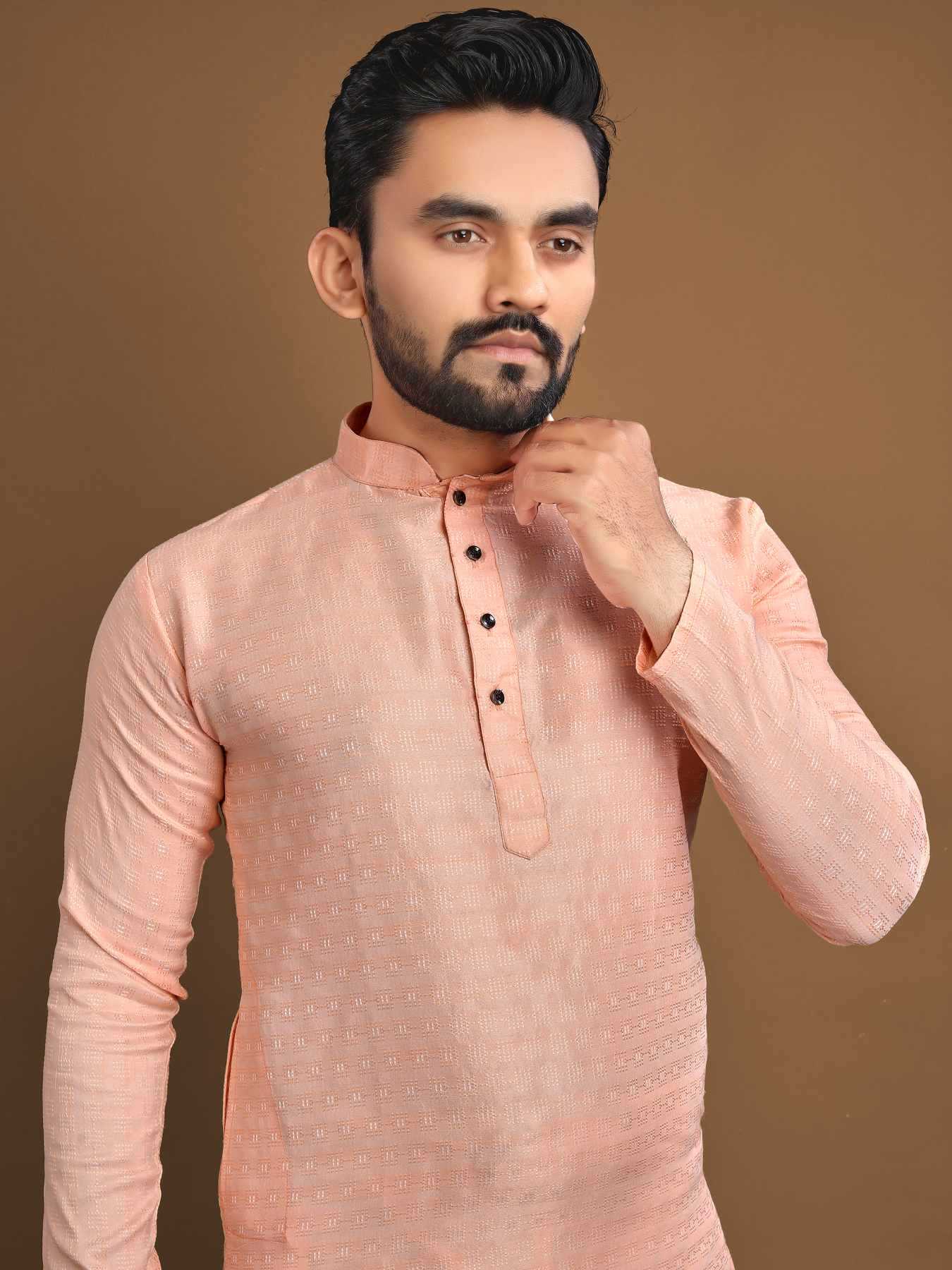 Ynf Jacquard KESH747 POSHAK Mens Wear Wholesale Mens Kurtas Men Cotton Kurta Men Kurta Pajama Manufacturer- Kapda Export